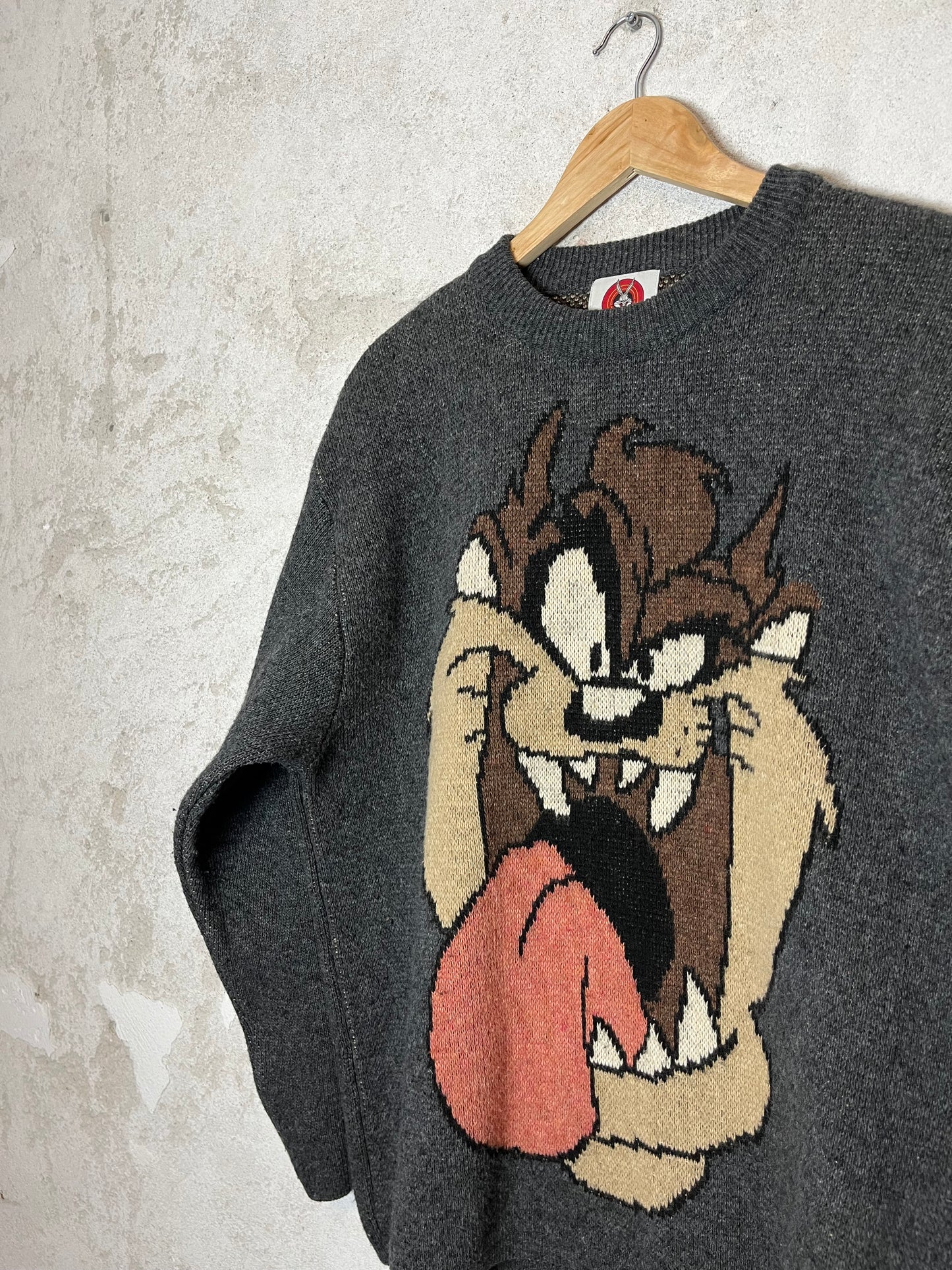 Looney Tunes Taz vintage heavy knit collectors 90s 2000s sweater