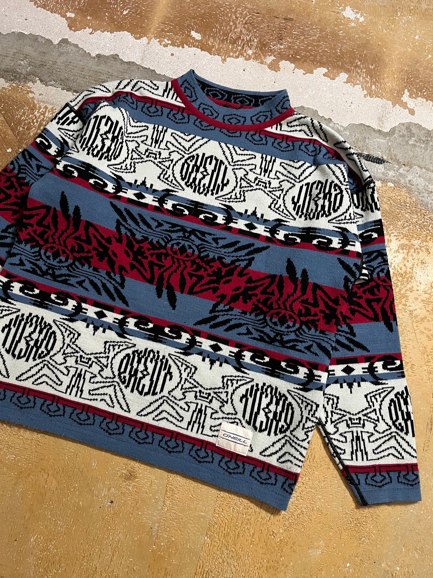 O’neill rare vintage reversible heavy knit sweater - L