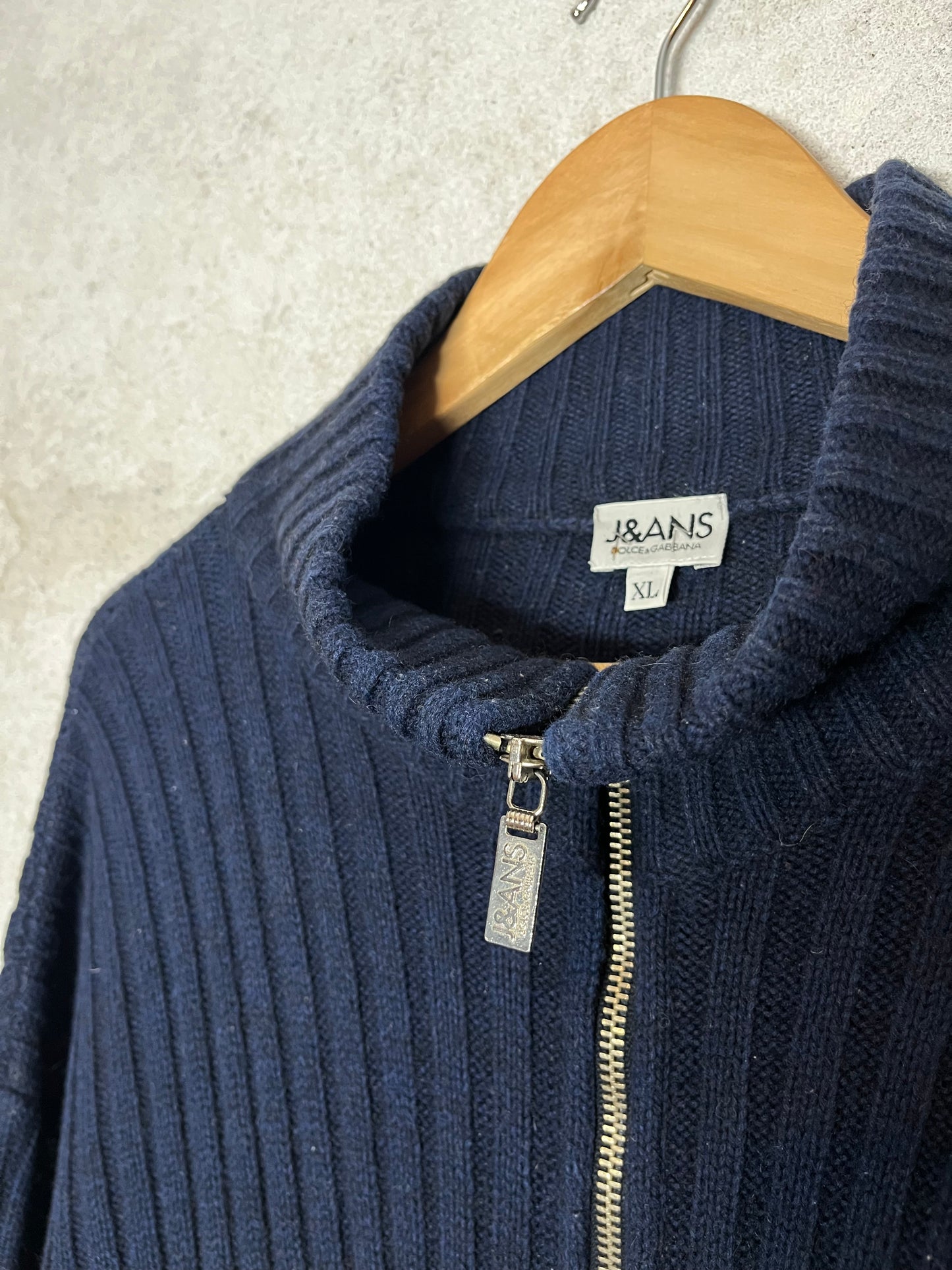 Dolce & Gabanna vintage 2000s y2k designer zip-up knit sweater - L