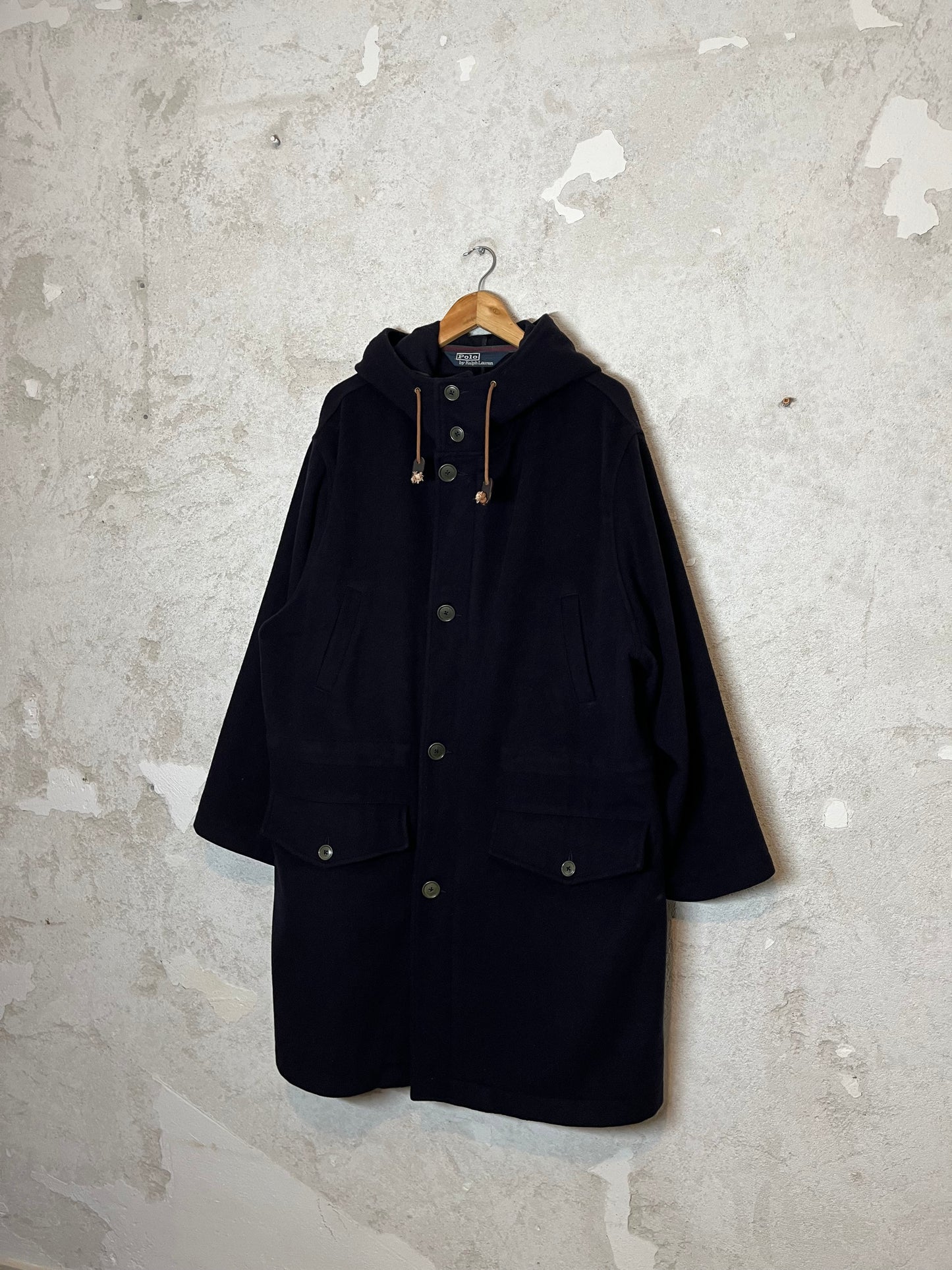 100% Wool Ralph Lauren from Japan Winter Trench Coat - L