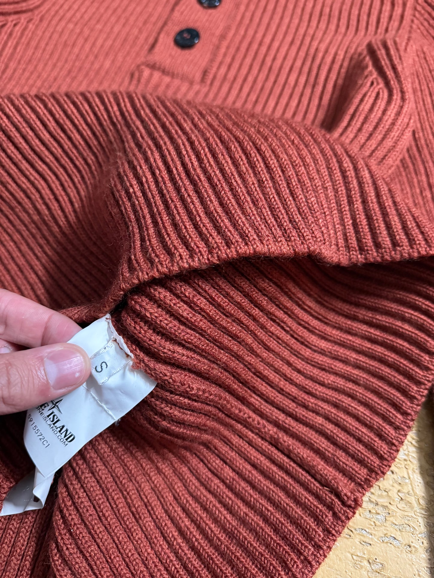 Stone Island orange knit sweatshirt - S