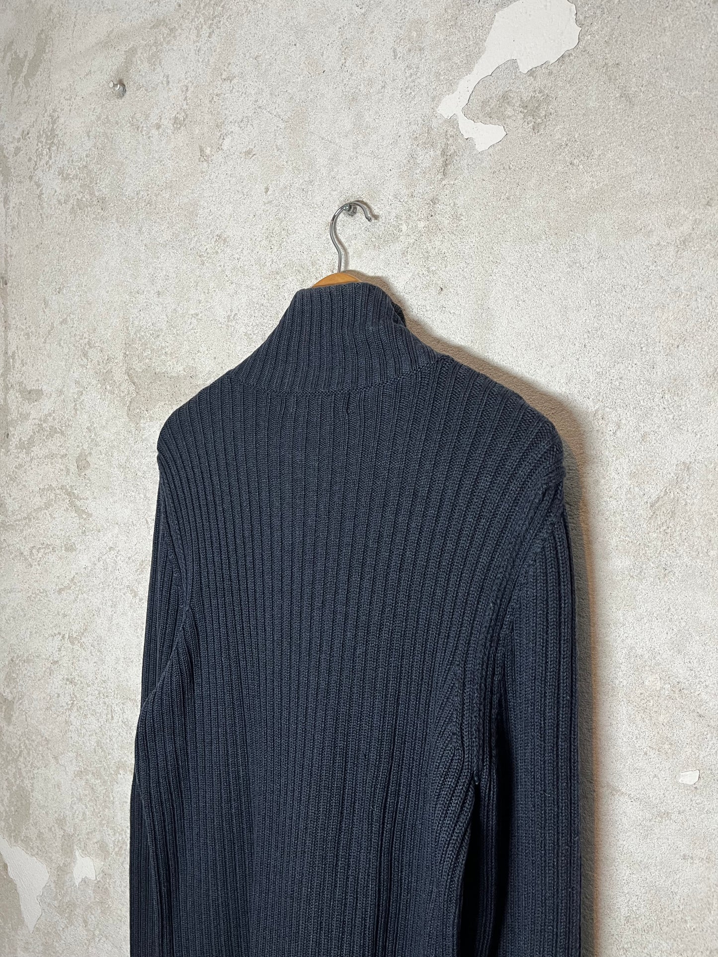 Dolce & Gabanna 2000s y2k designer ribbed knit zip-up sweater - L