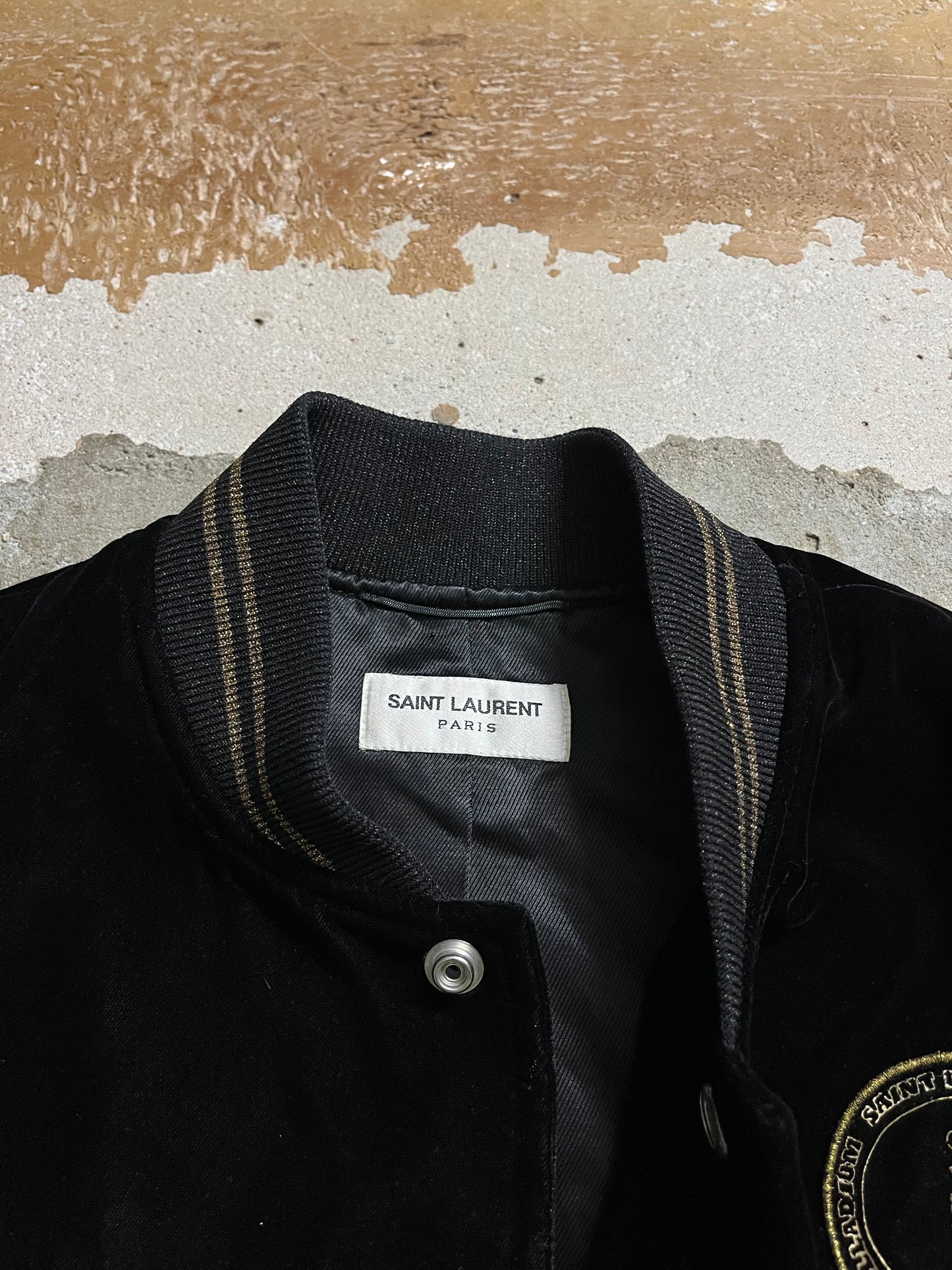 Saint Laurent Palladium velvet bomber jacket - XS