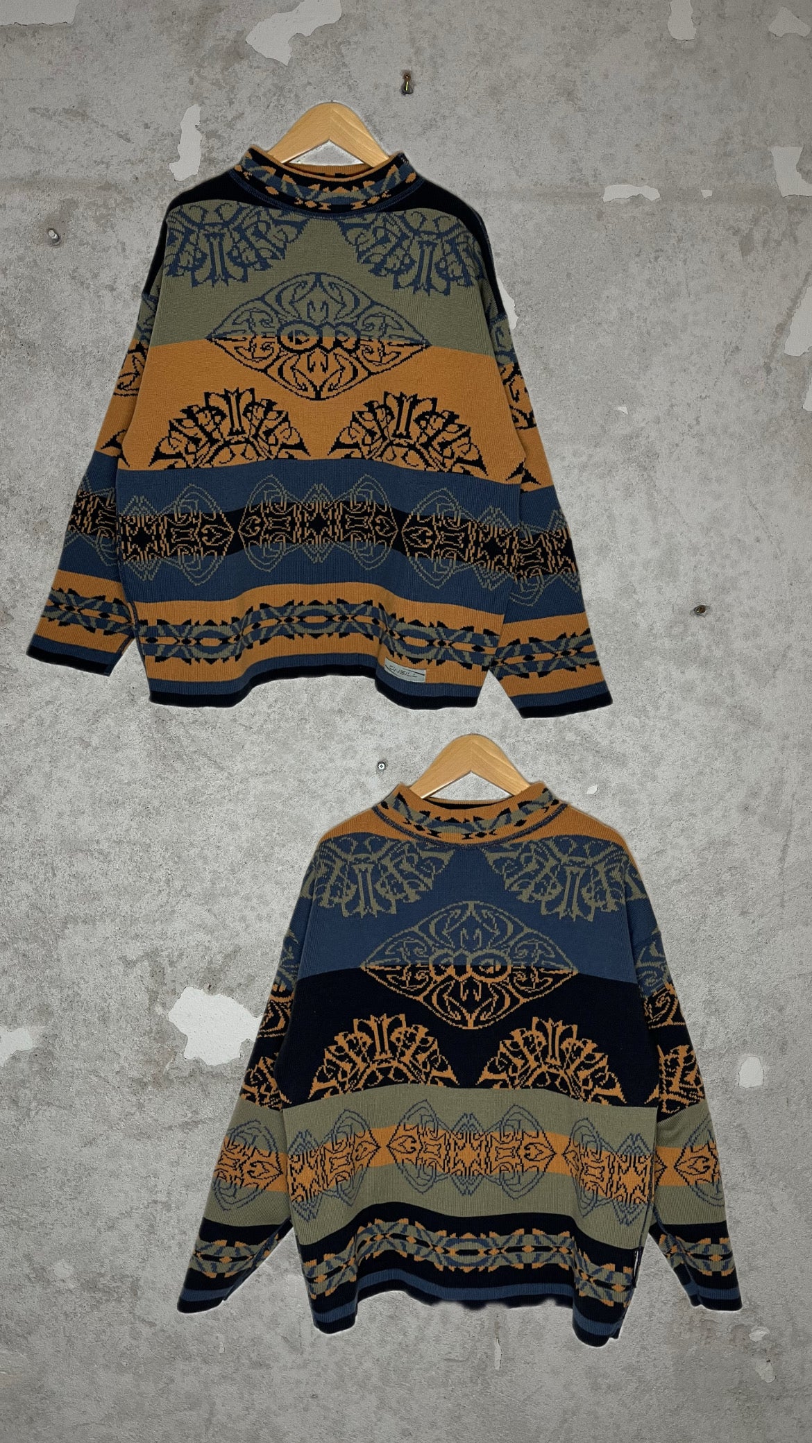 O’neill rare vintage reversible funky knit sweater - M