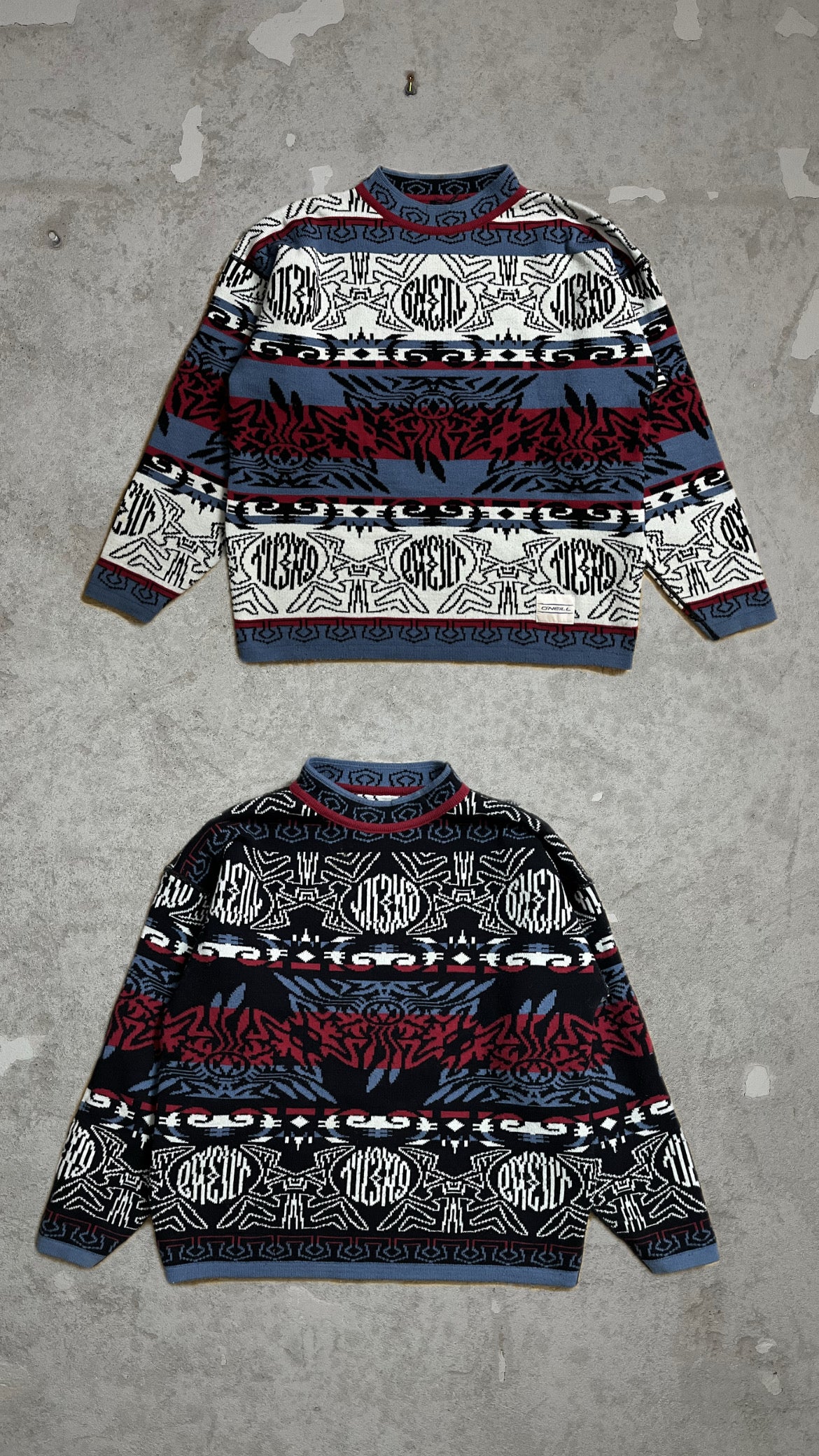 O’neill rare vintage reversible heavy knit sweater - L
