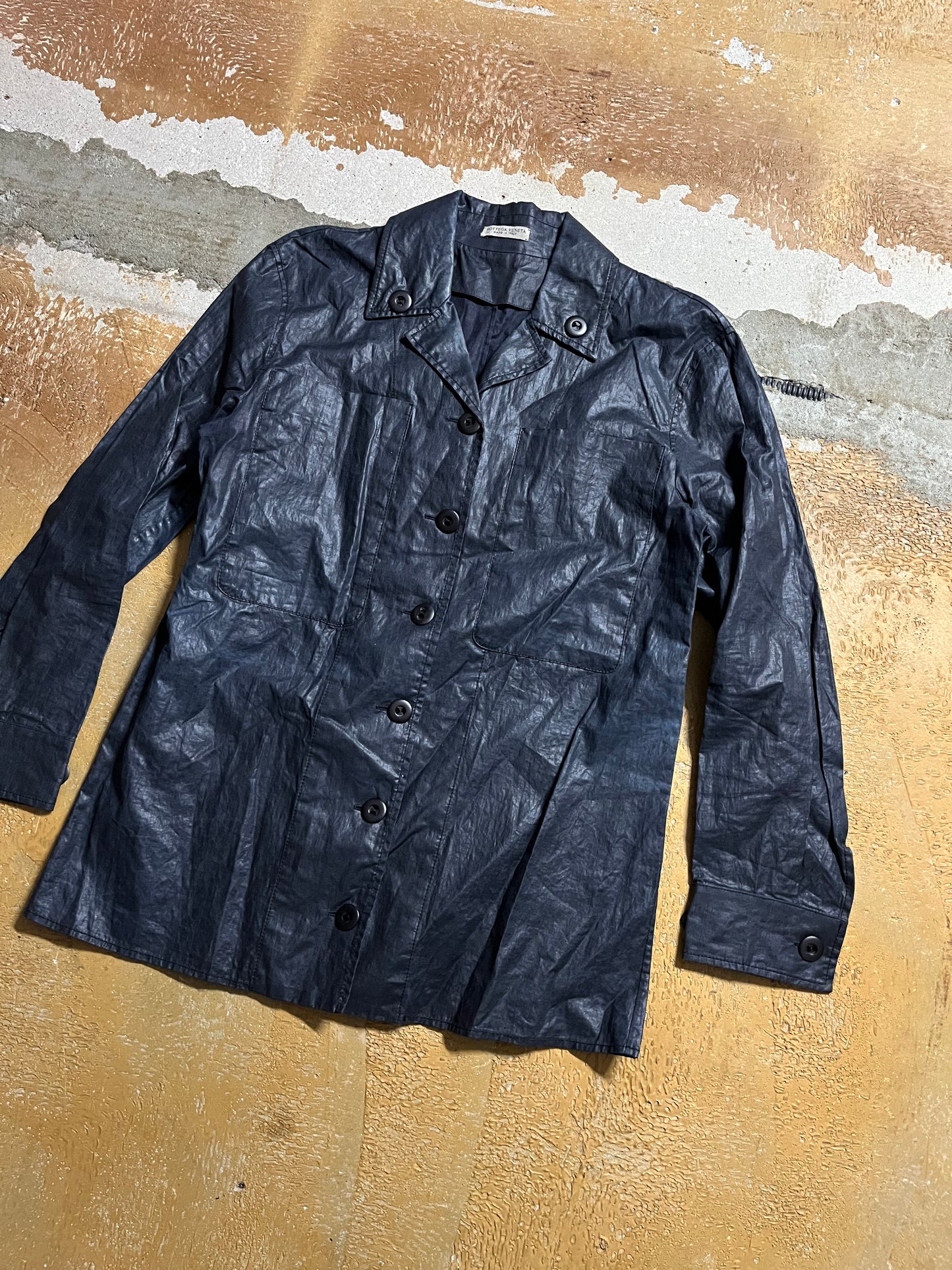 Bottega Venete waxed cotton military overshirt - XS
