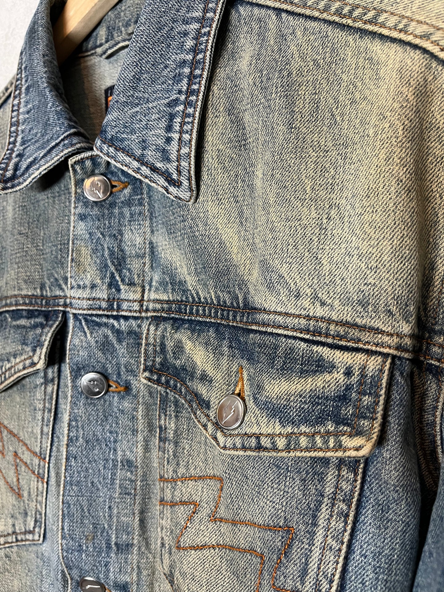 Walter van Beirendonck W< lightning mud denim jacket - S/M
