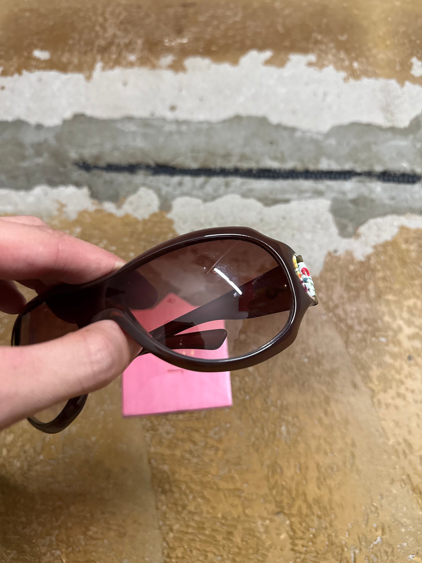 Gucci floral vintage brown sunglasses