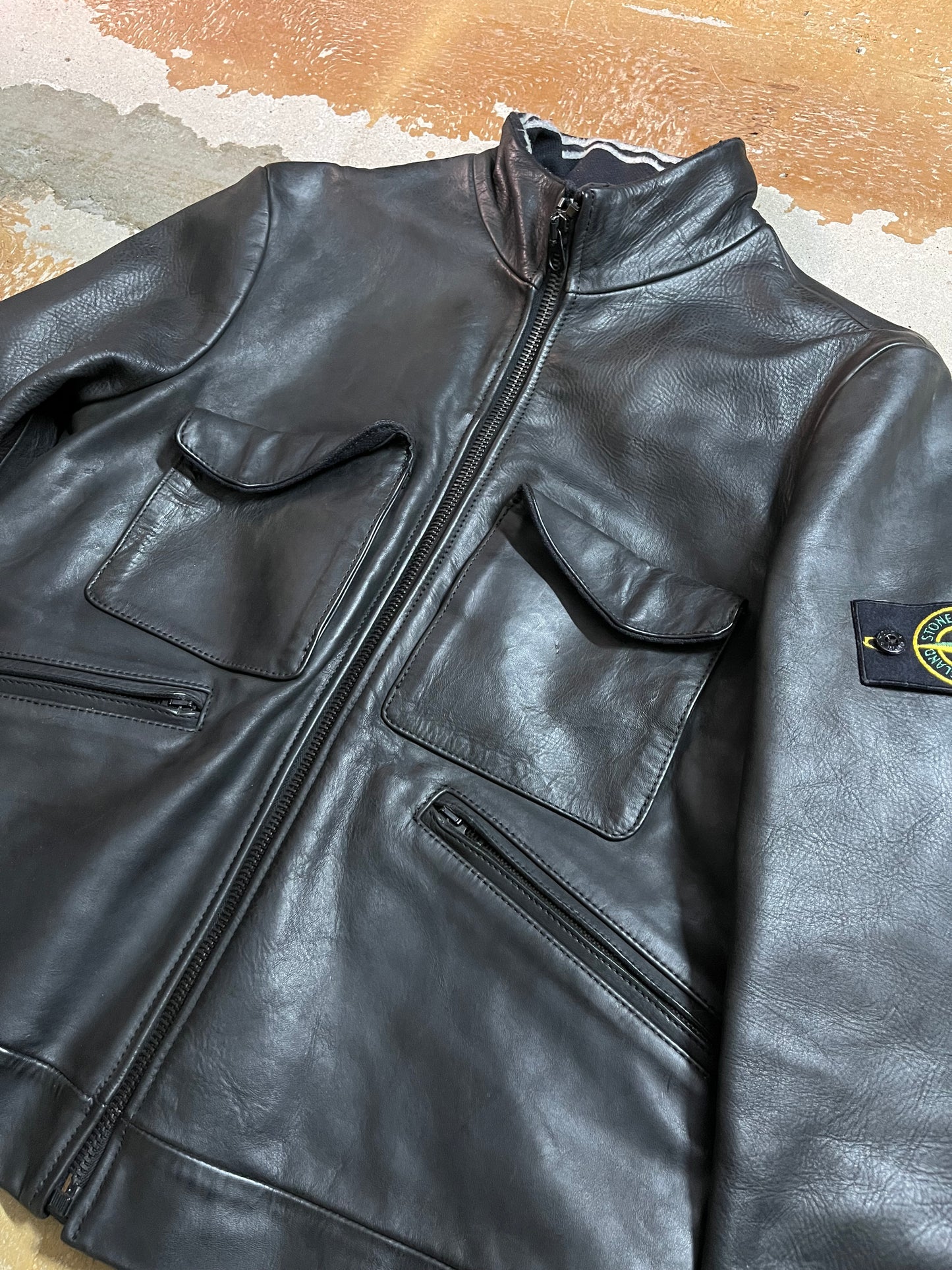 Vintage AW2007 Stone Island leather jacket - M