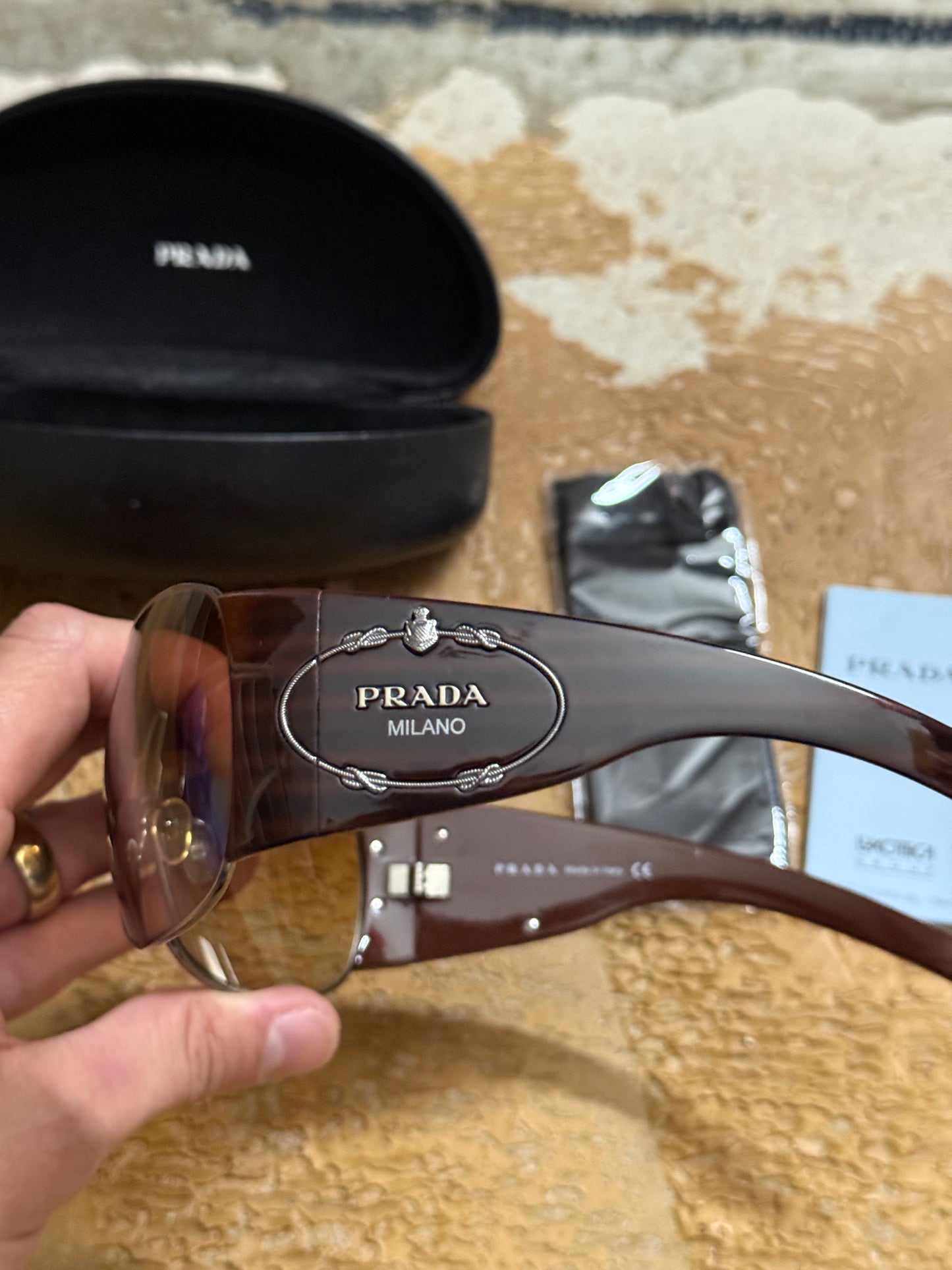 Prada vintage brown sunglasses + box