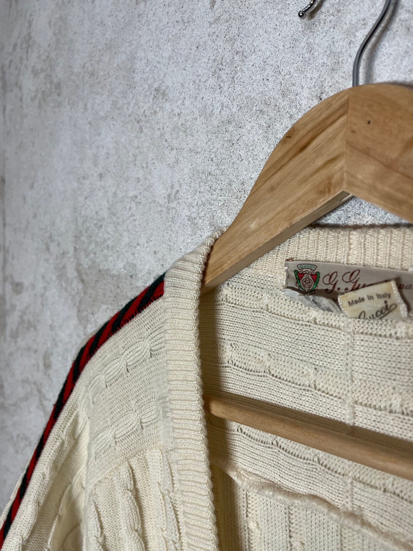 Gucci vintage retro cable knit cardigan sweater - XL/XXL