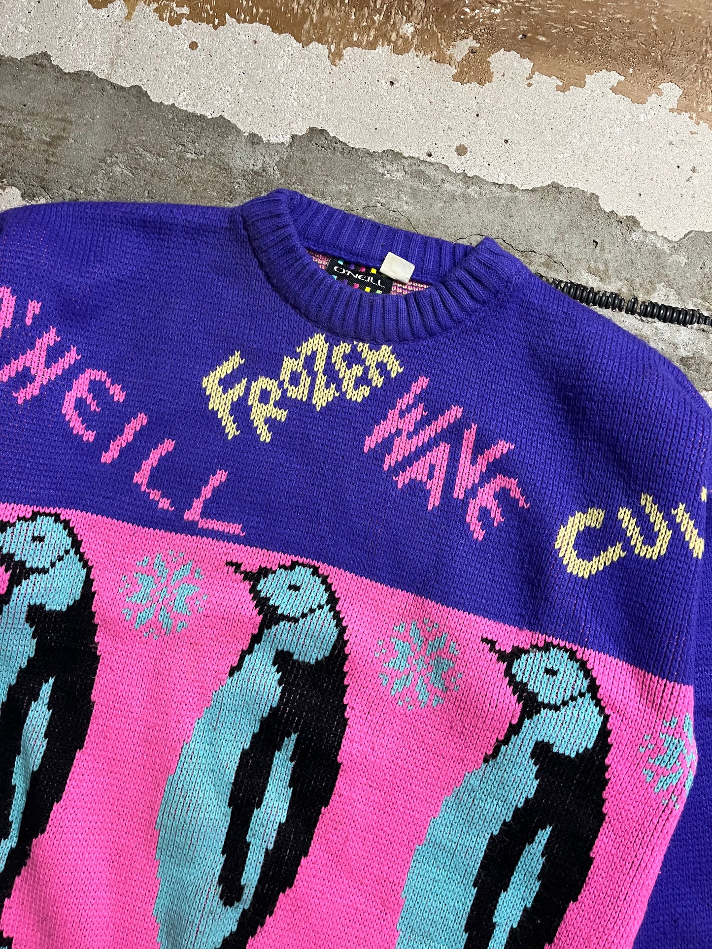 O’neill vintage ski 90s funky knit sweater - S
