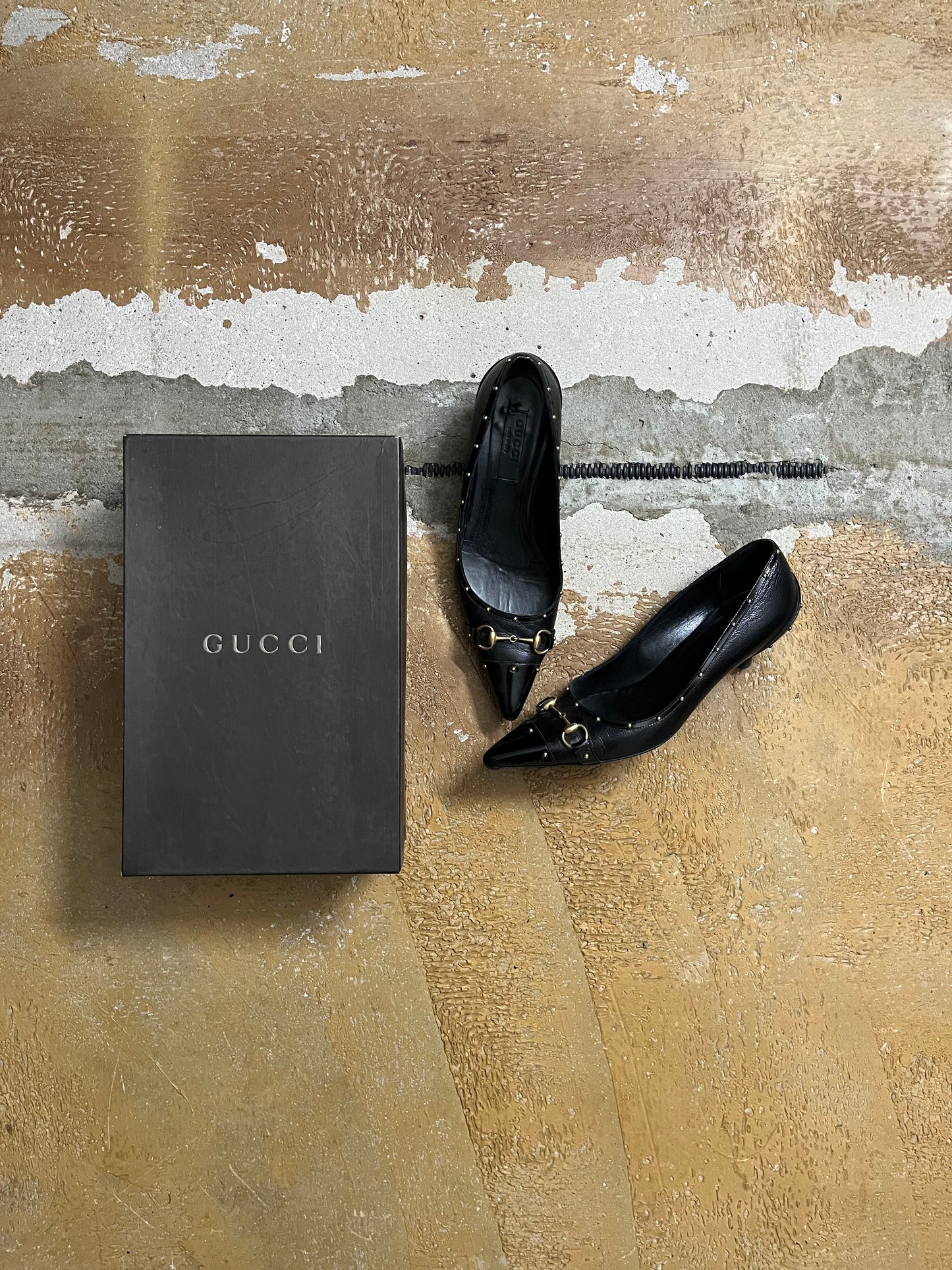 Gucci leather horsebit kitten heels - 36.5