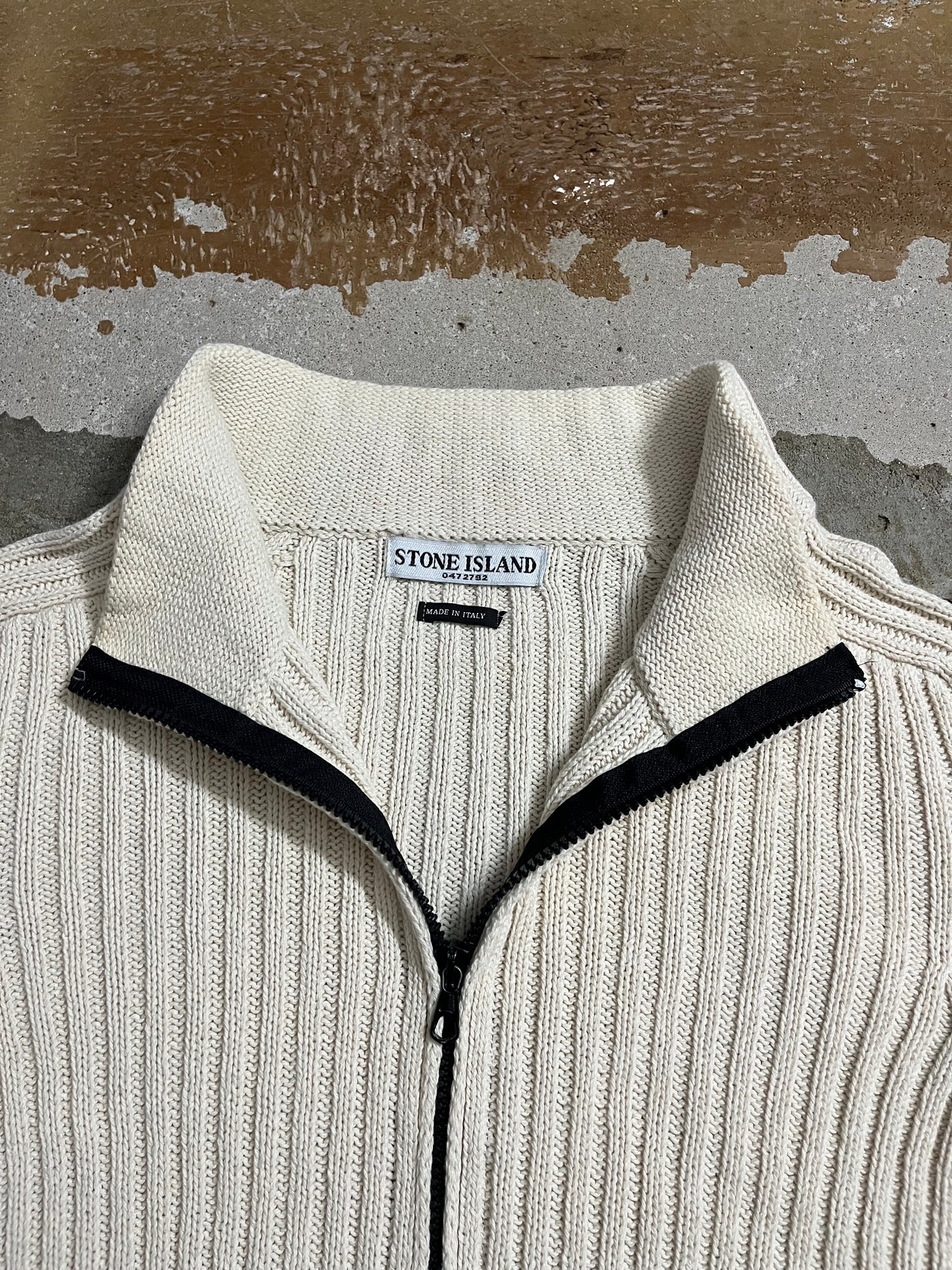 Stone Island white knit sweater - M