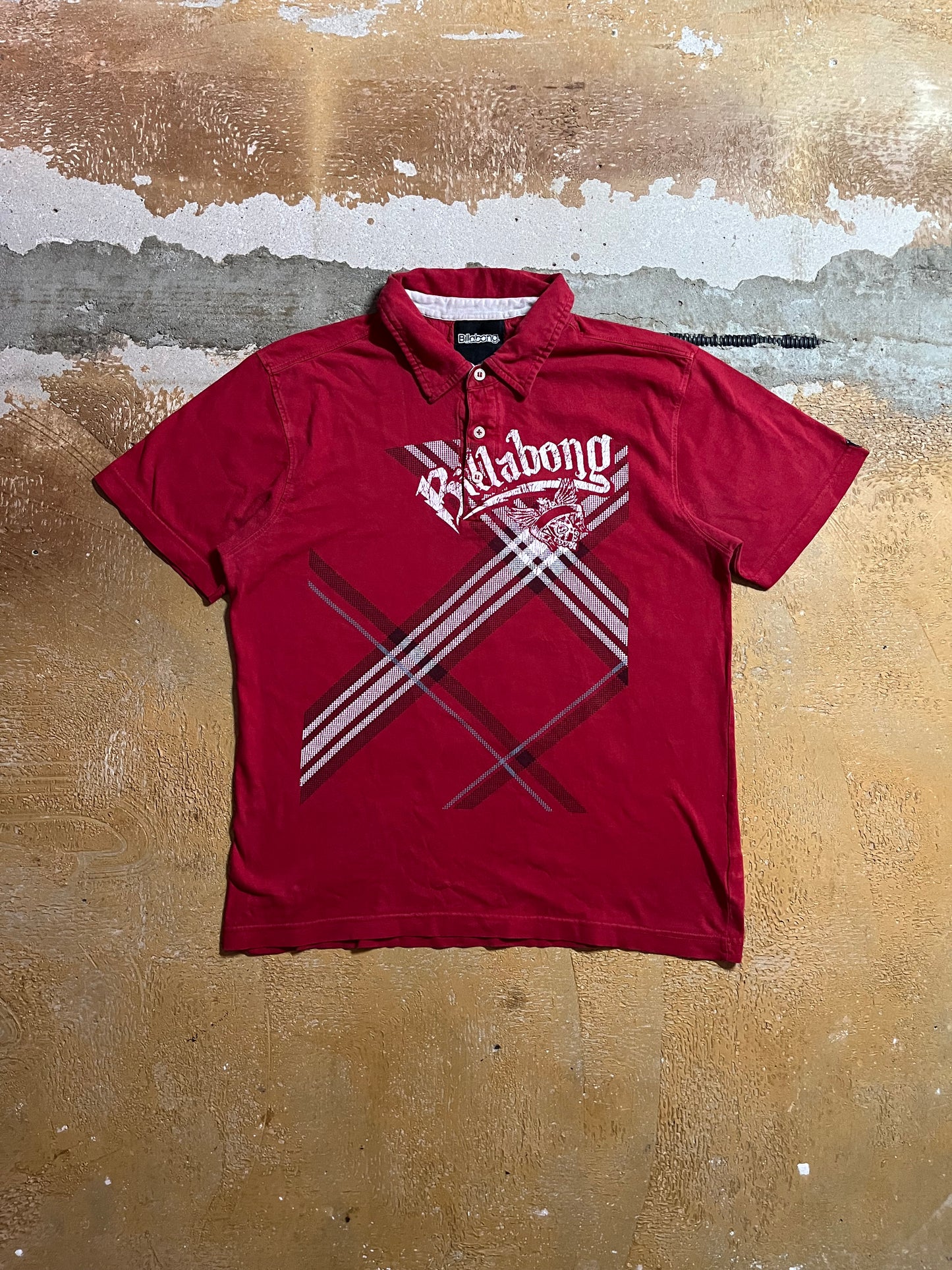 Billabong vintage red polo tee shirt - S