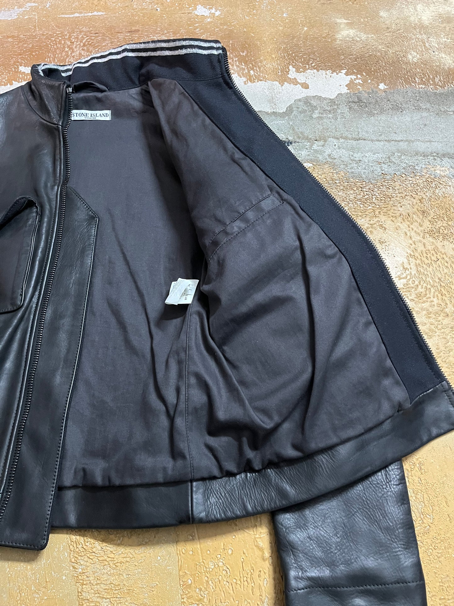 Vintage AW2007 Stone Island leather jacket - M
