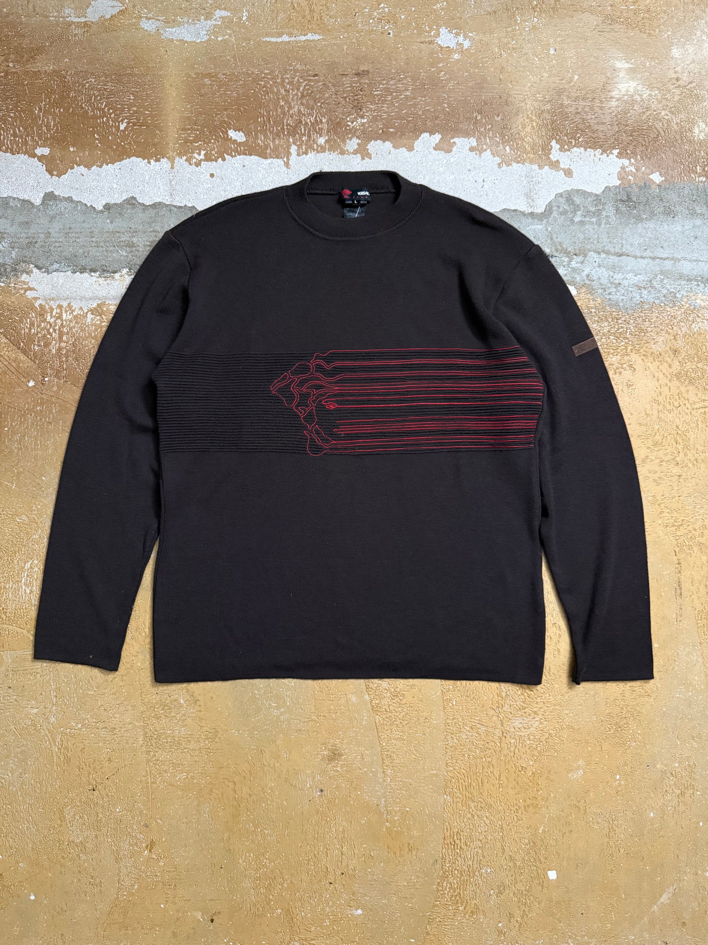 Versace Melting Medusa Embroidered knit sweatshirt - L