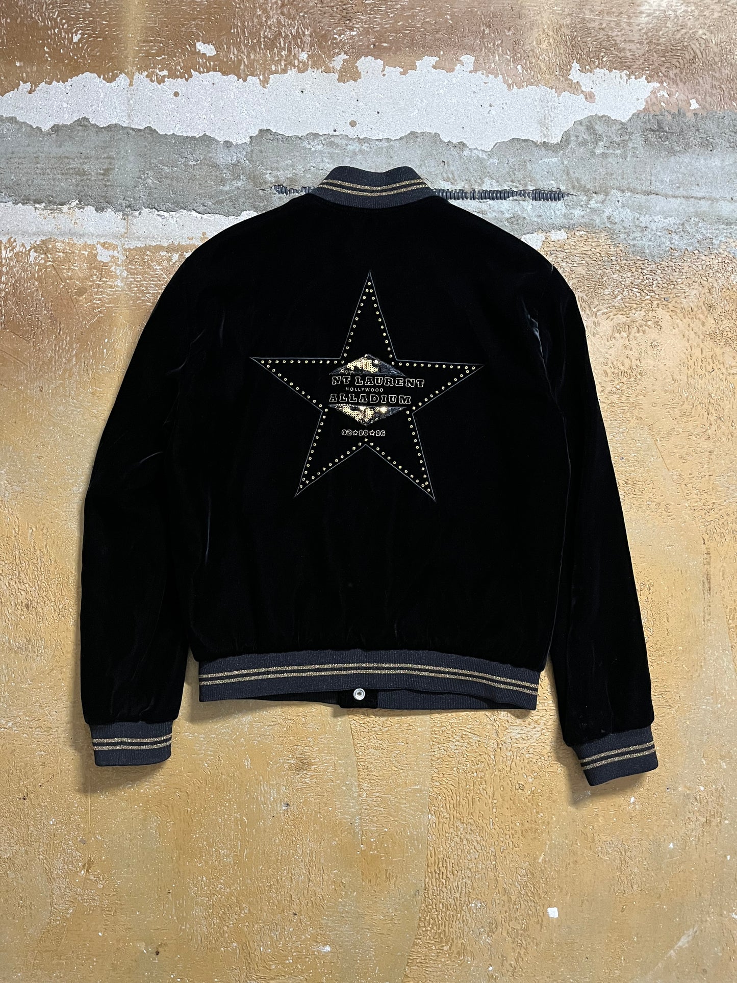 Saint Laurent Palladium velvet bomber jacket - XS