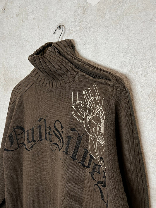 Quiksilver vintage side zip assymetrical 90s ski snowboard sweater