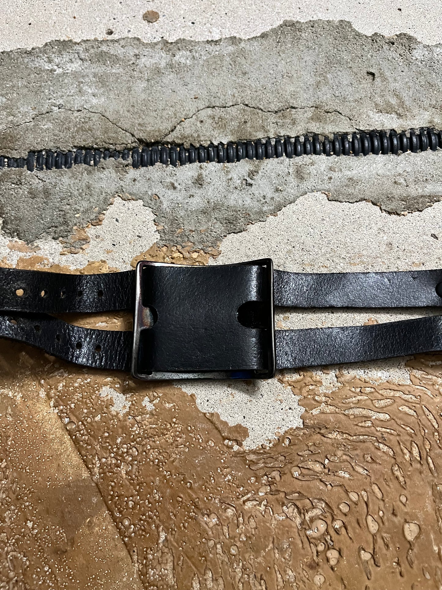 Dirk Bikkembergs vintage leather & metal bracelet