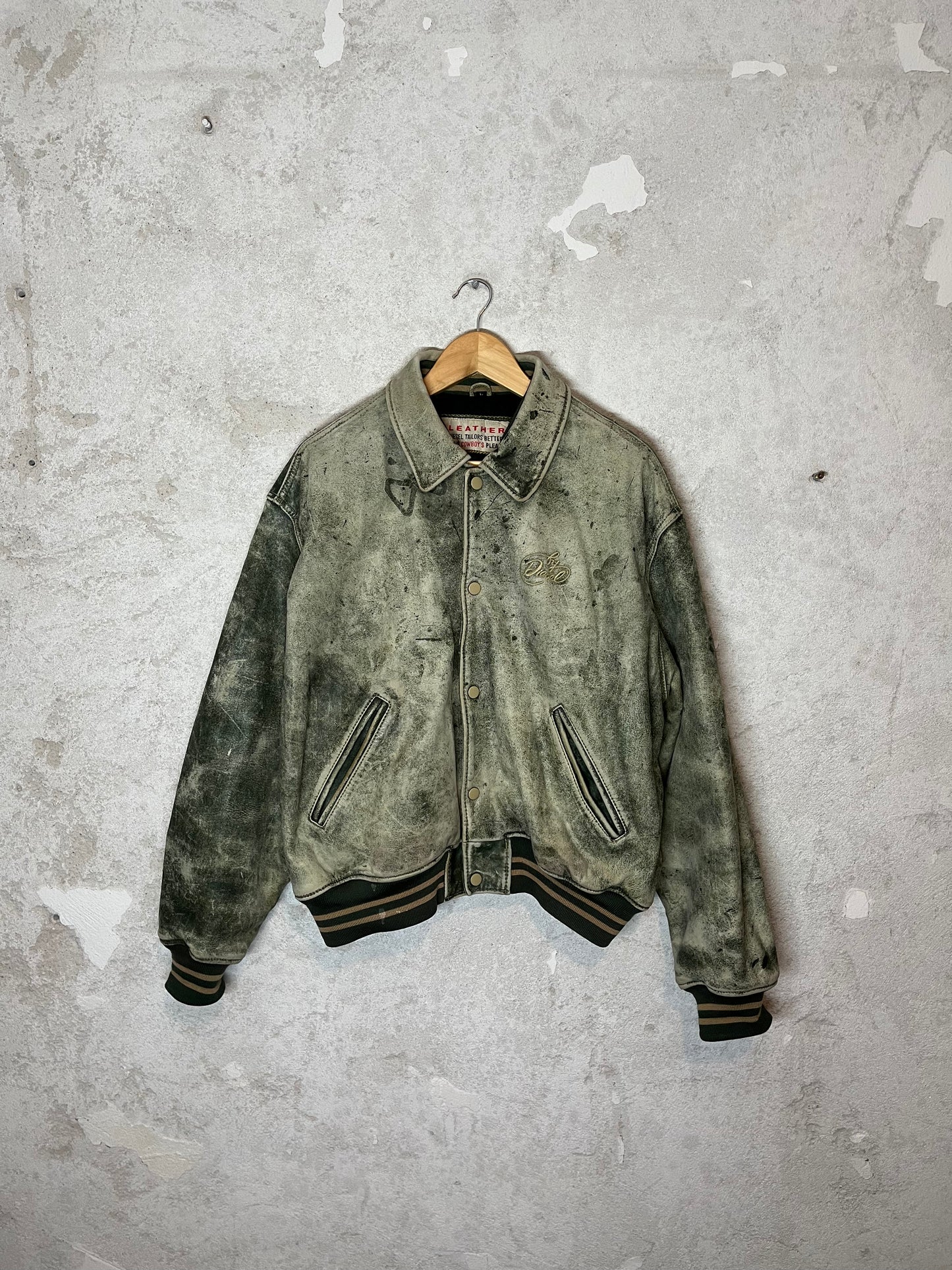 Diesel vintage rare 90s leather motor jacket - L