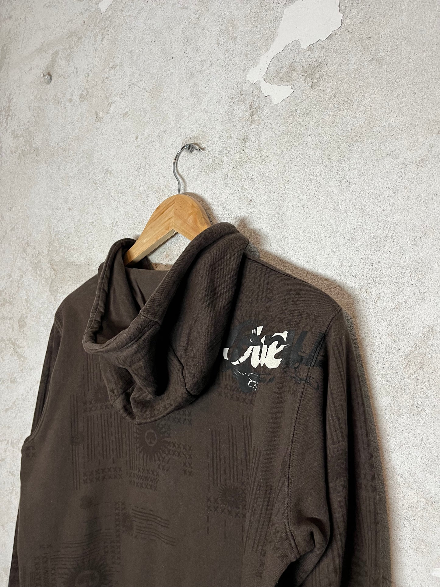 O'neill vintage retro brown y2k 2000s 90s zip-up sweatshirt - S