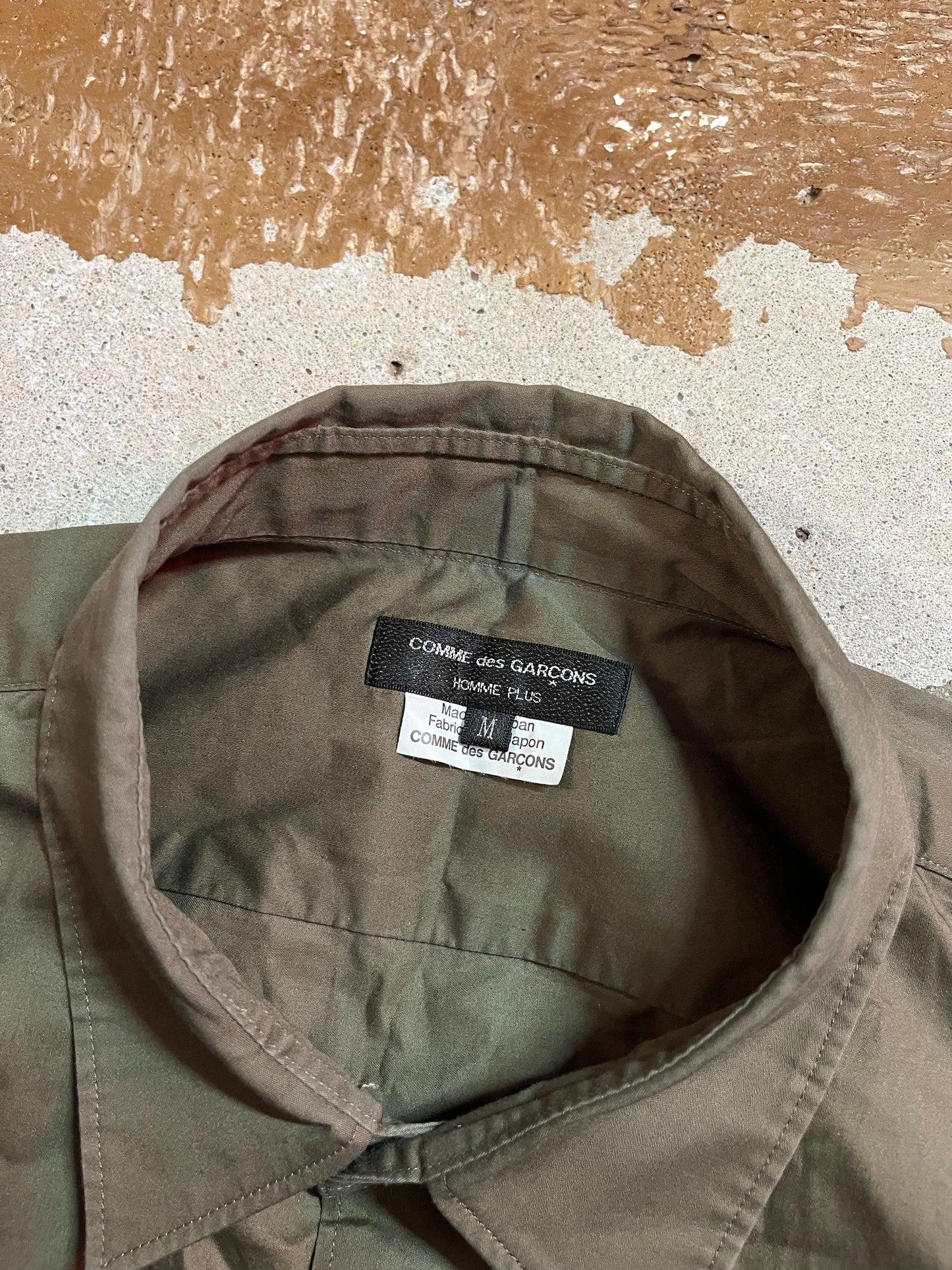 Comme des Garcons military khaki green polo shirt - M