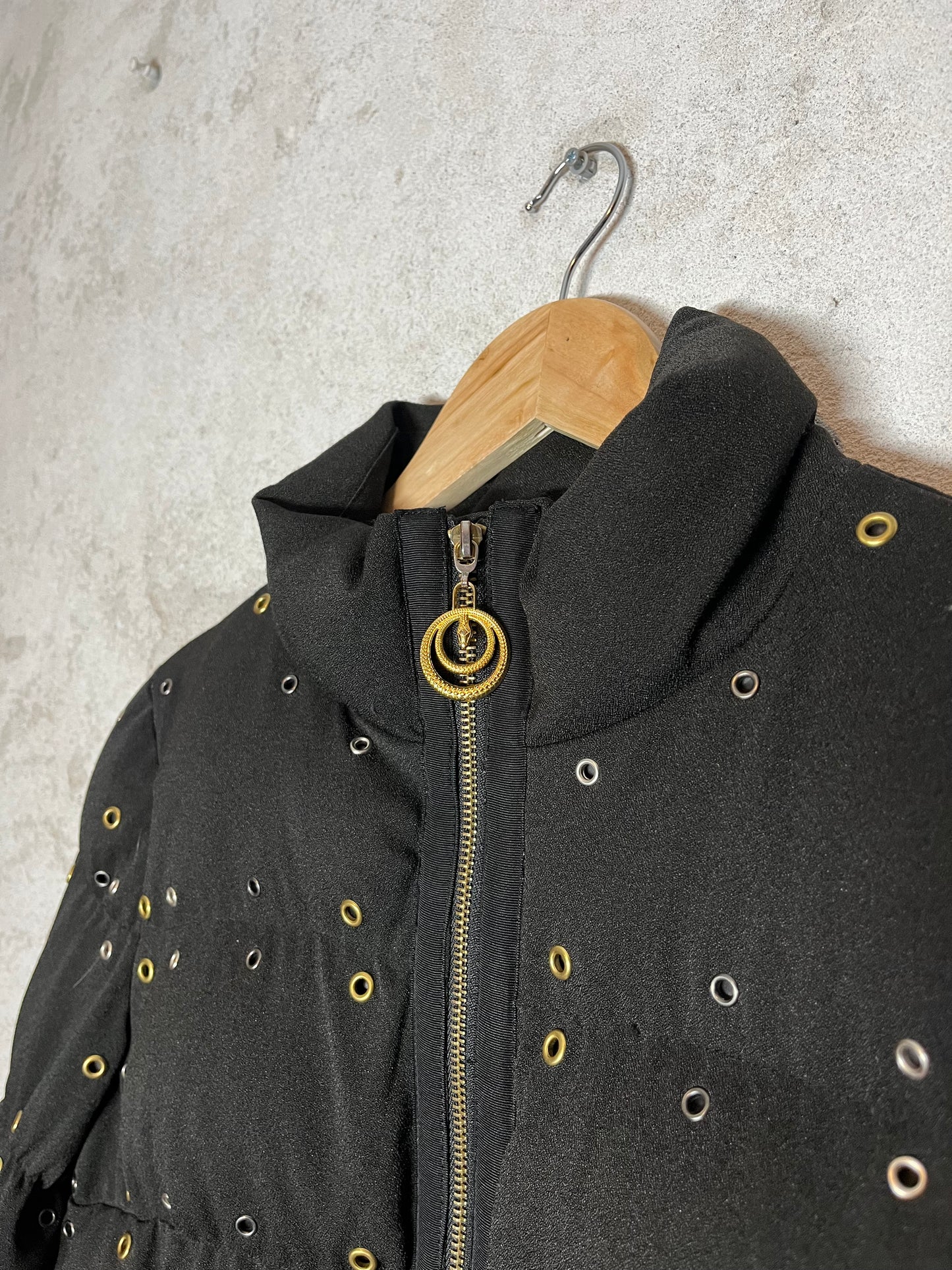 Roberto Cavalli puffer metal rings designer archive jacket - M/L