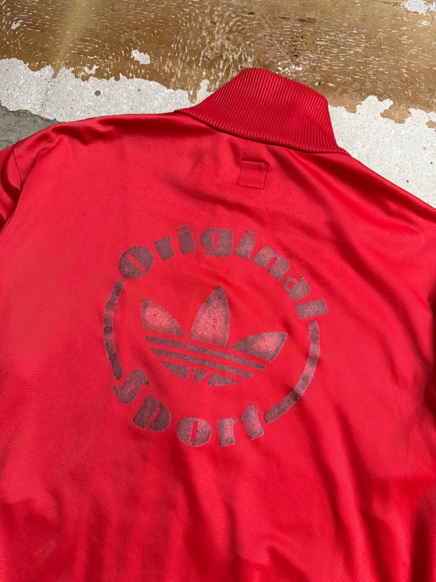Adidas vintage red tracksuit sweater - M