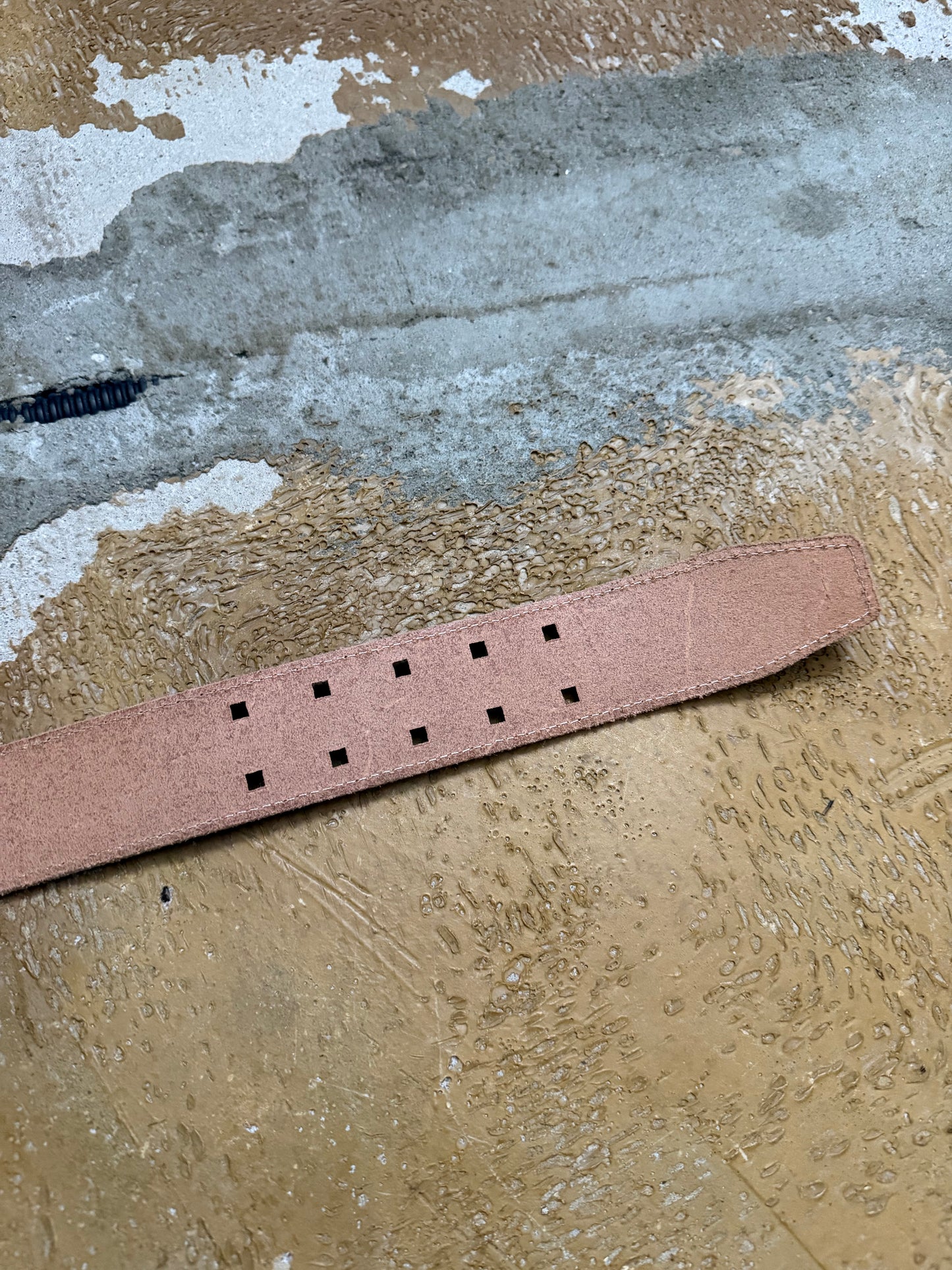 Oakley vintage metal brown leather belt - 100cm