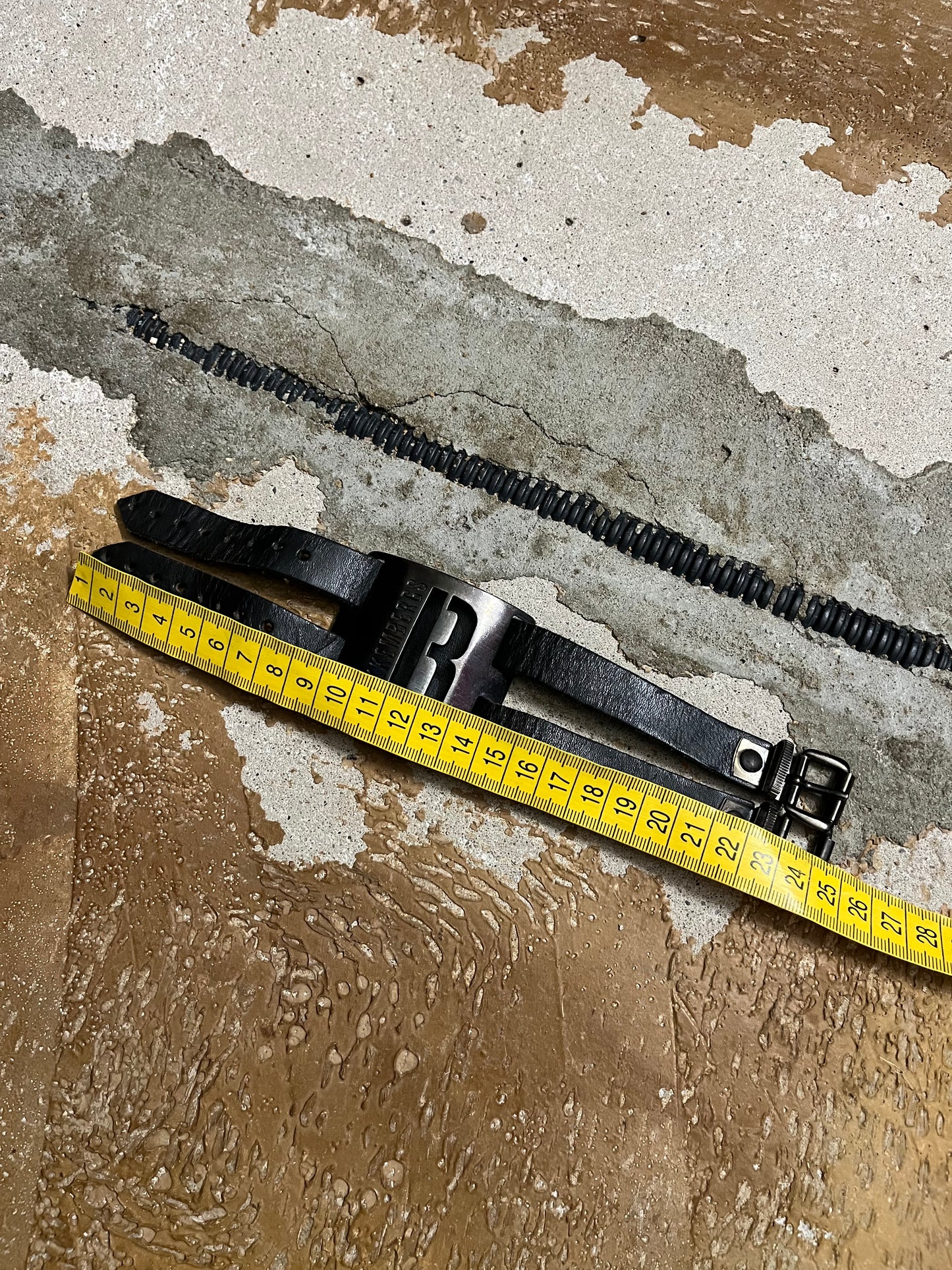 Dirk Bikkembergs vintage leather & metal bracelet