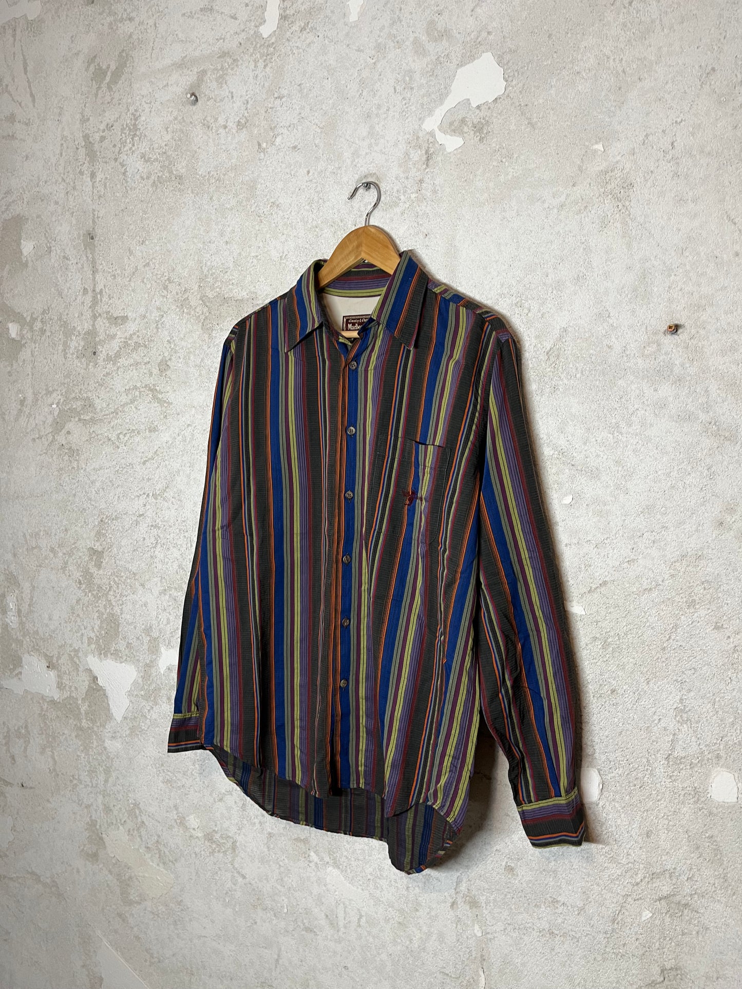 Marlboro vintage striped overshirt - M