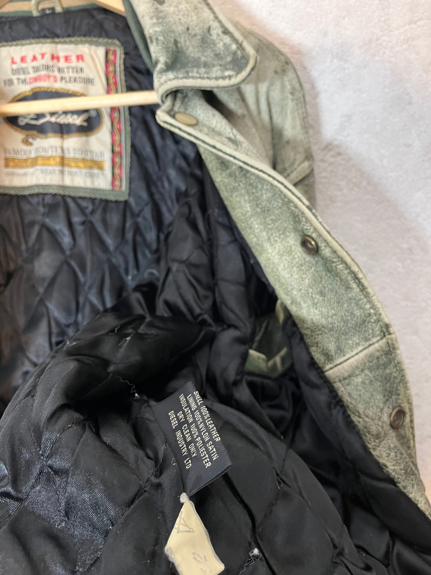 Diesel vintage rare 90s leather motor jacket - L