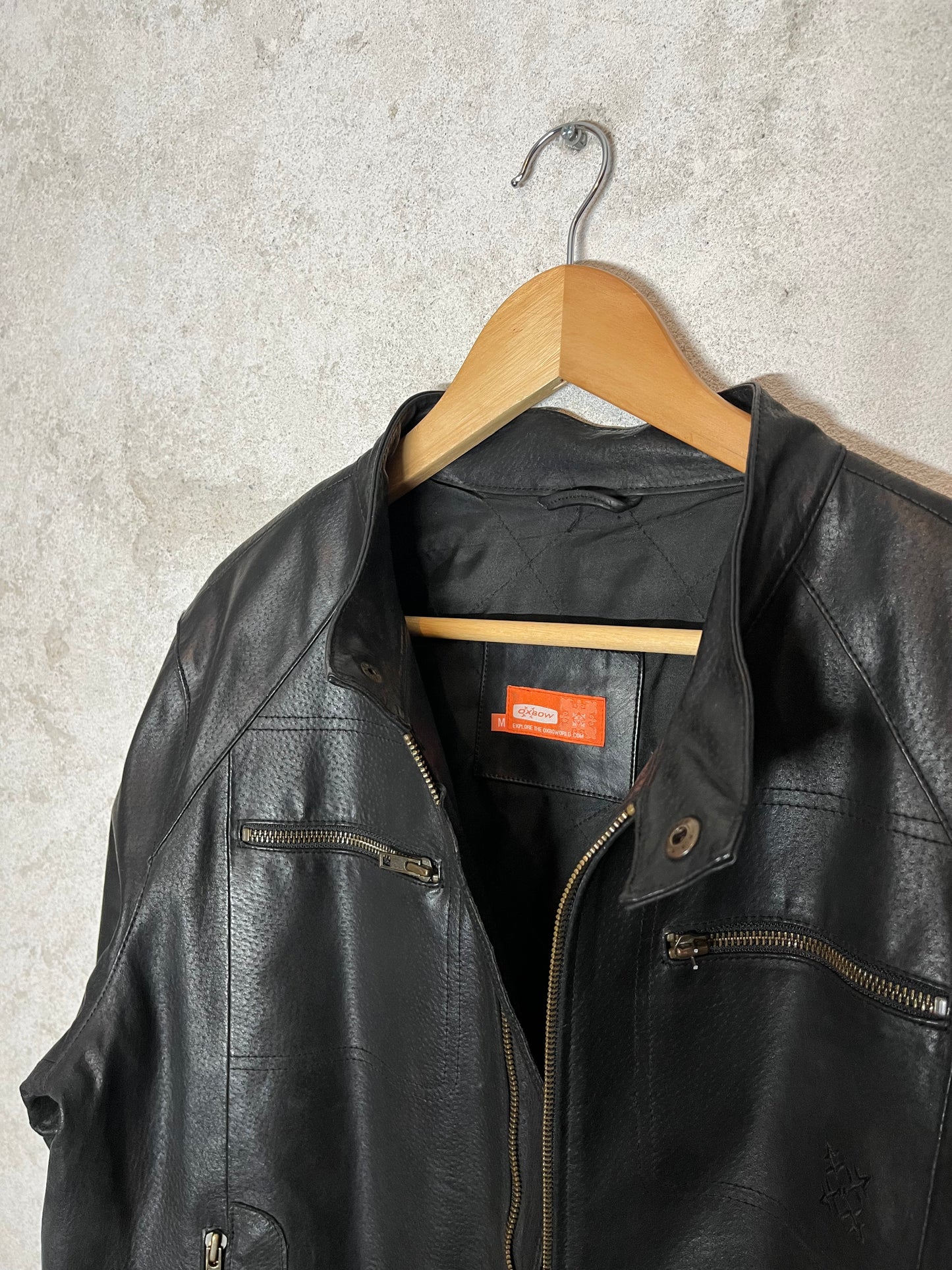 Oxbow vintage motor leather jacket - M