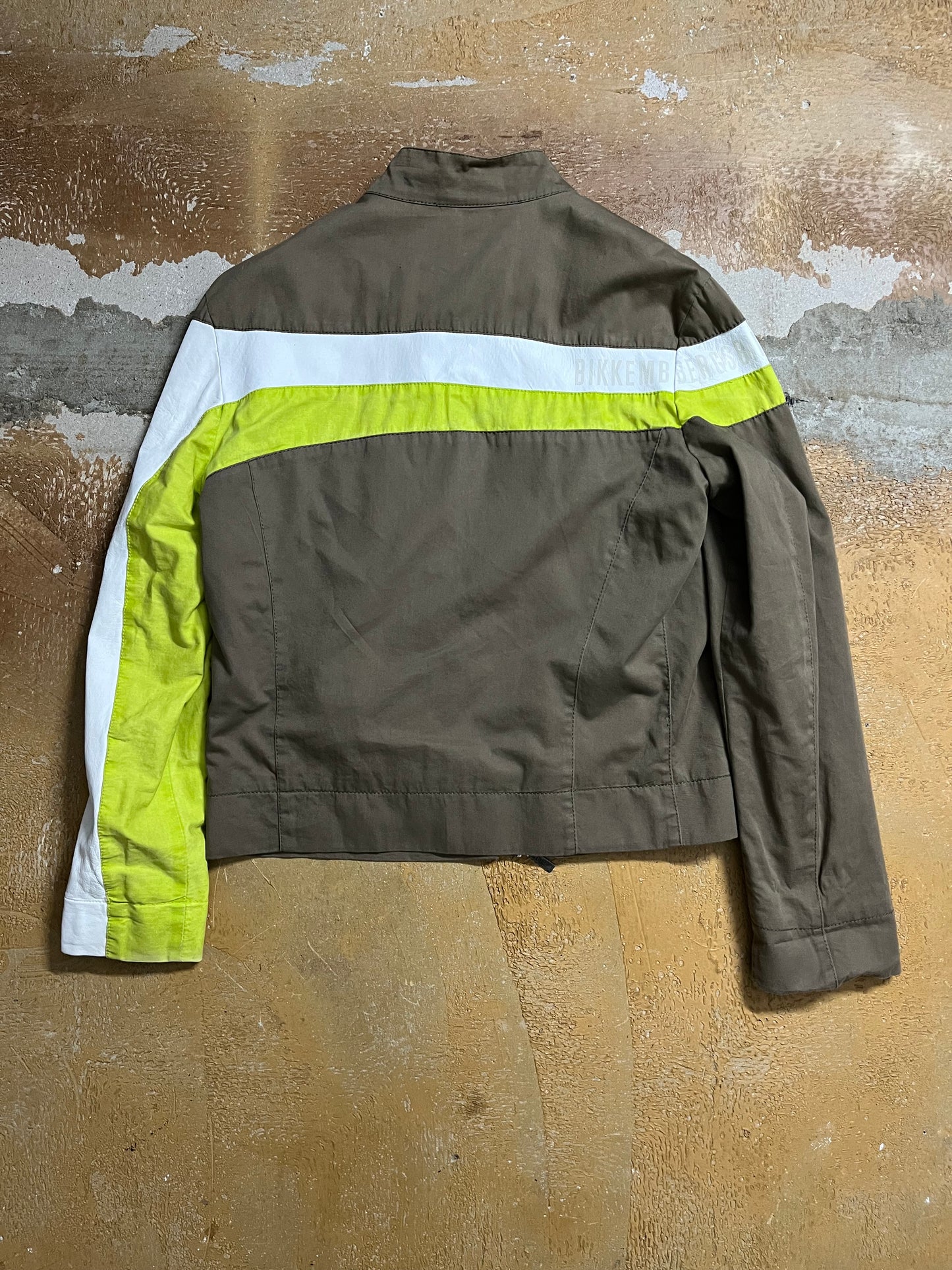 Dirk Bikkembergs leather and canvas jacket - M