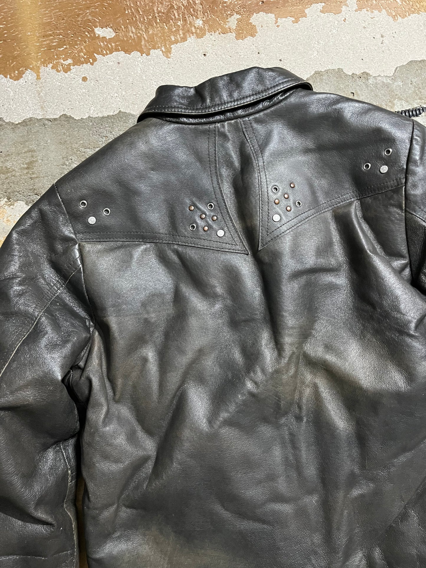 Diesel vintage leather motor jacket - S