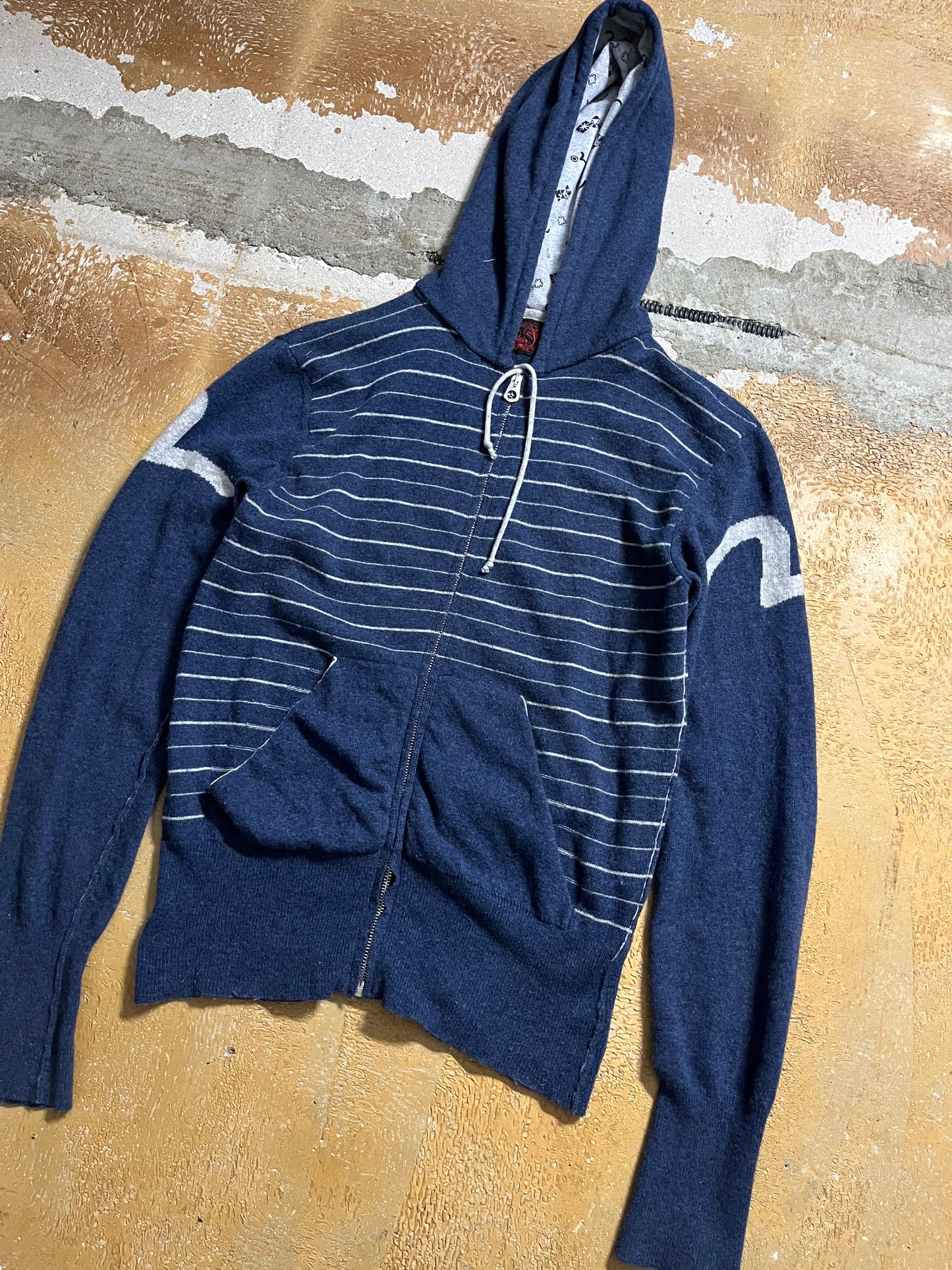 Evisu wool vintage hoodie zip-up - S