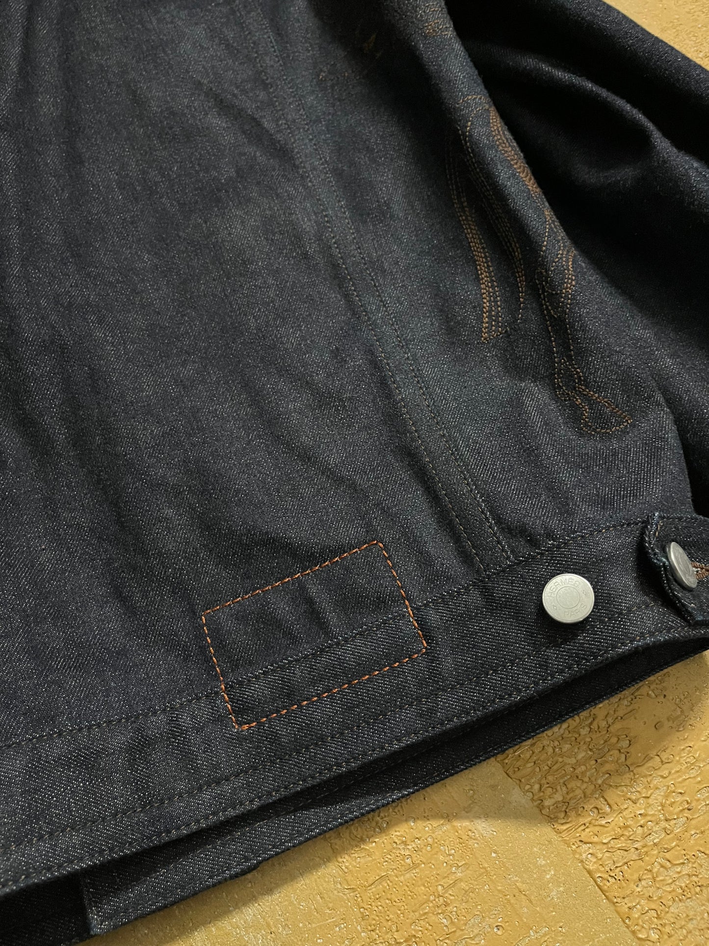 Hermes “Icones au Carre” embroidered denim jacket - S