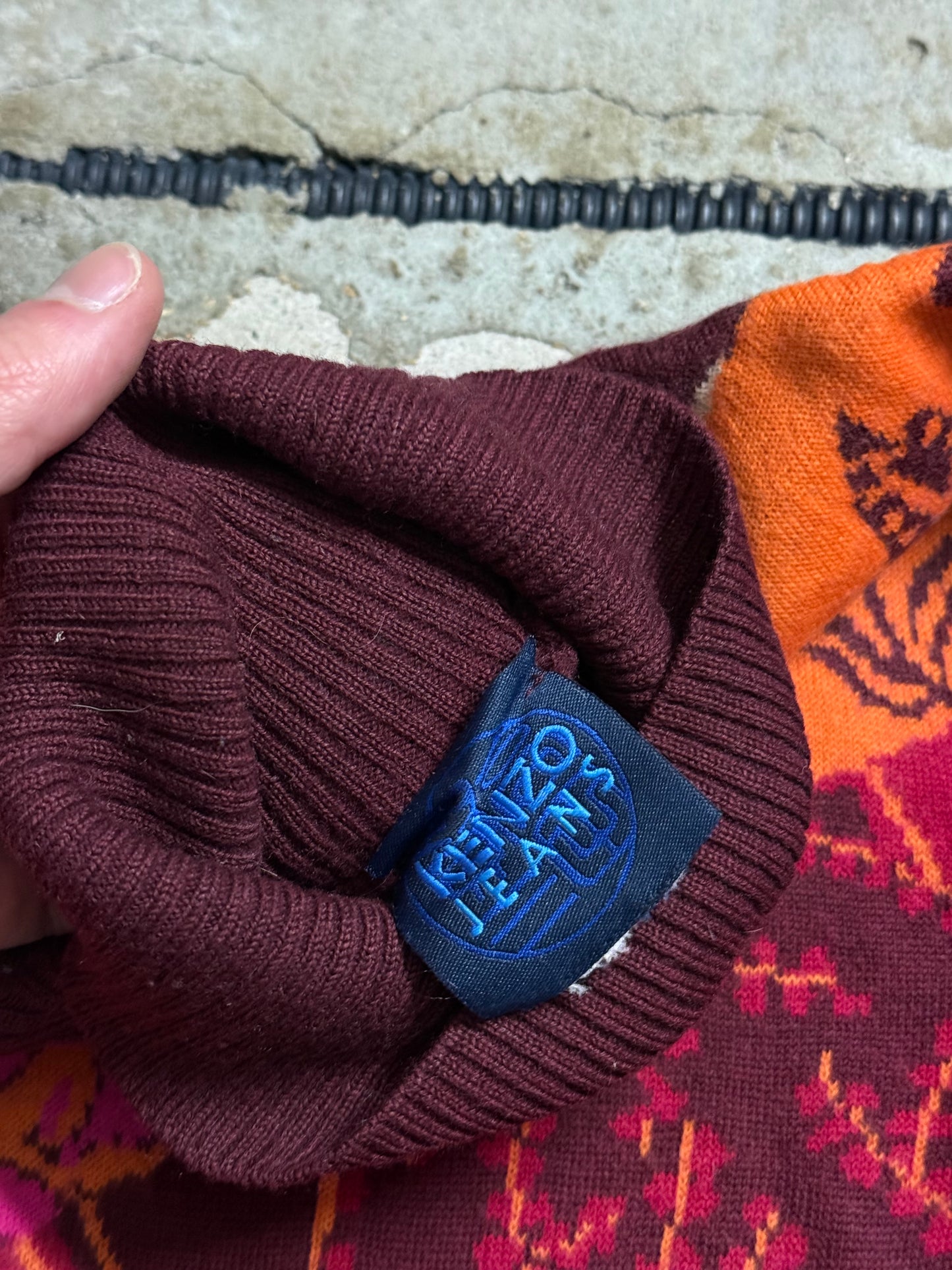 Kenzo Jeans wool knit multicolor sweater - XS