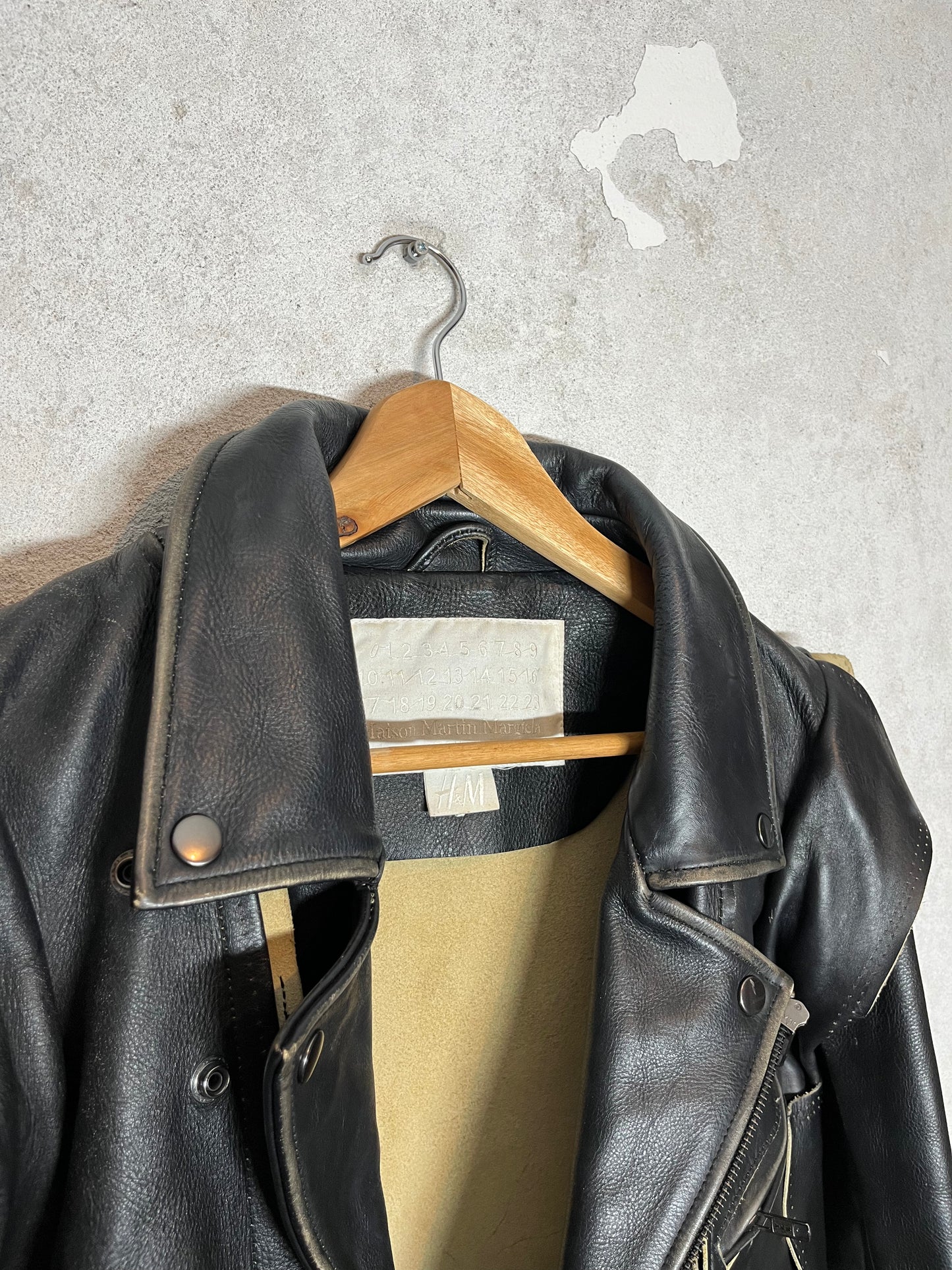 Maison Martin Margiela x H&M deconstructed biker leather jacket - XS