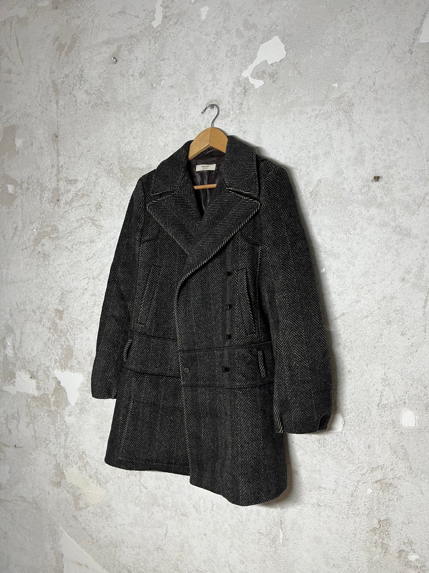 Prada heavy trench coat alpaca - XL