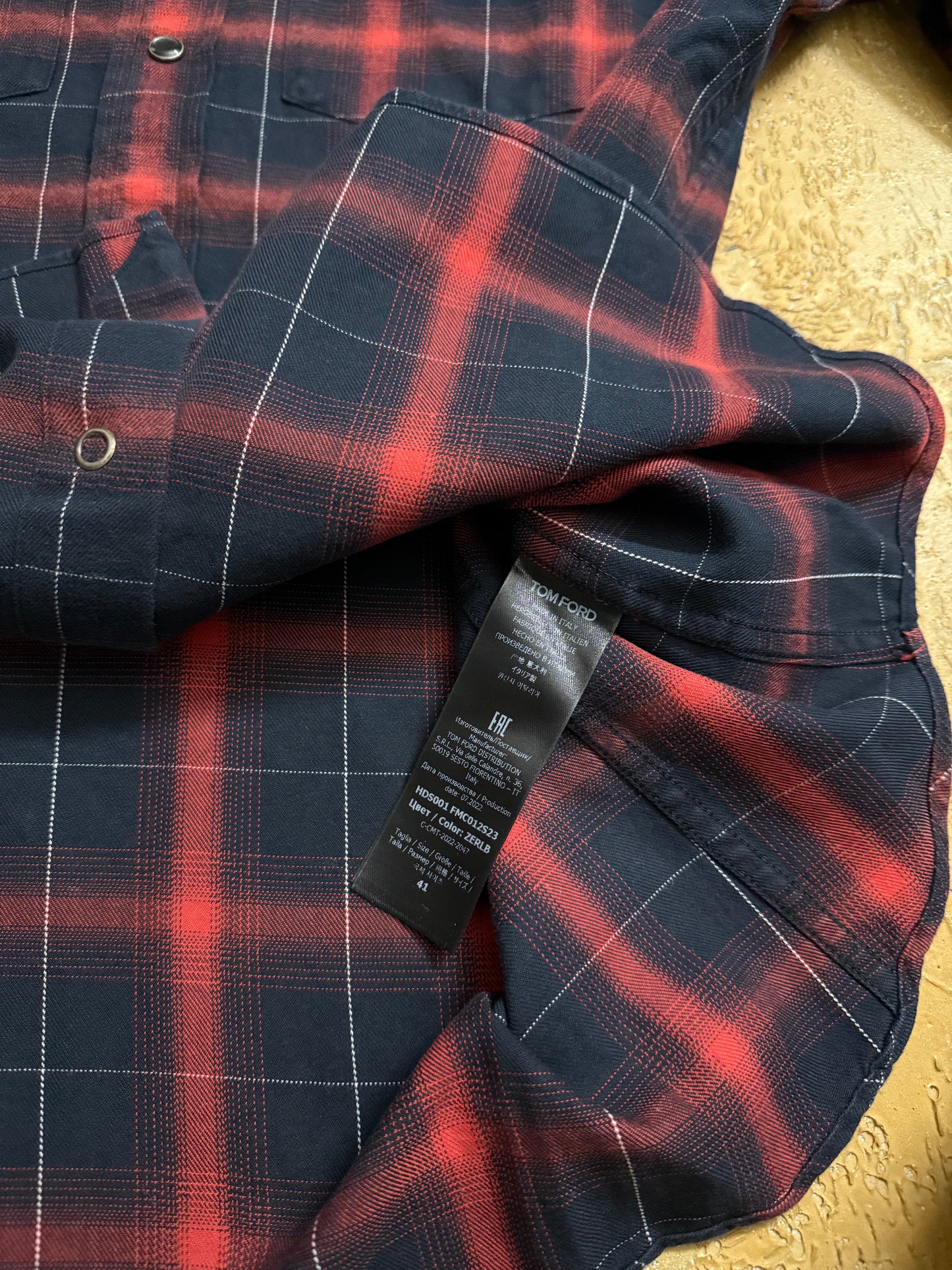 Tom Ford NEW checkered shirt - M