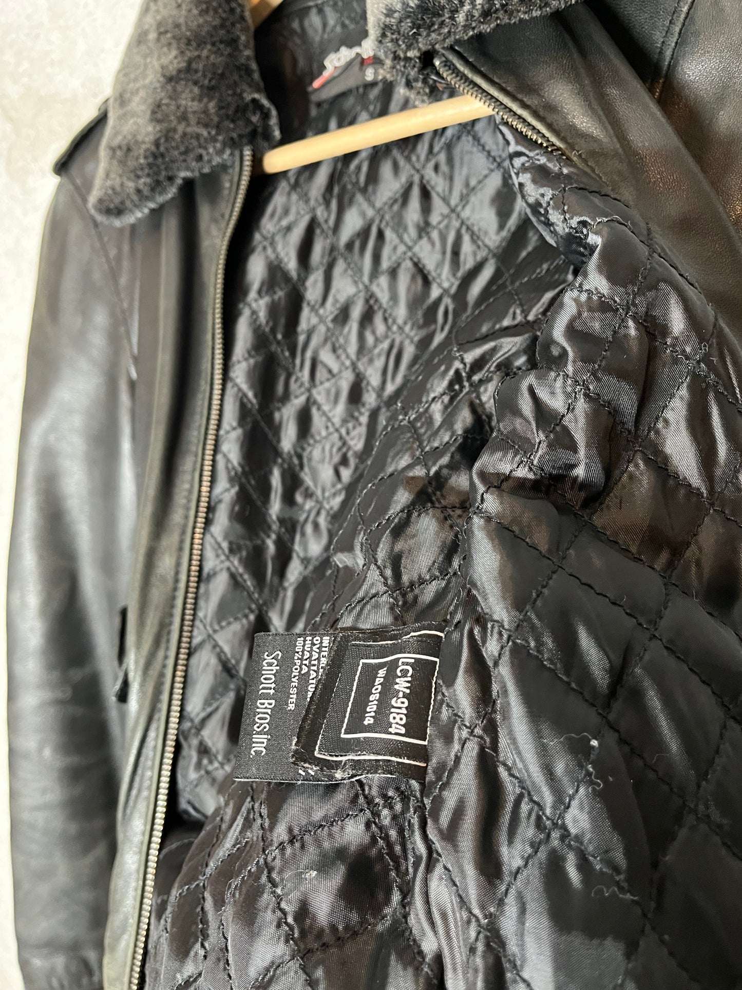 Schott NYC vintage leather motor race jacket - S