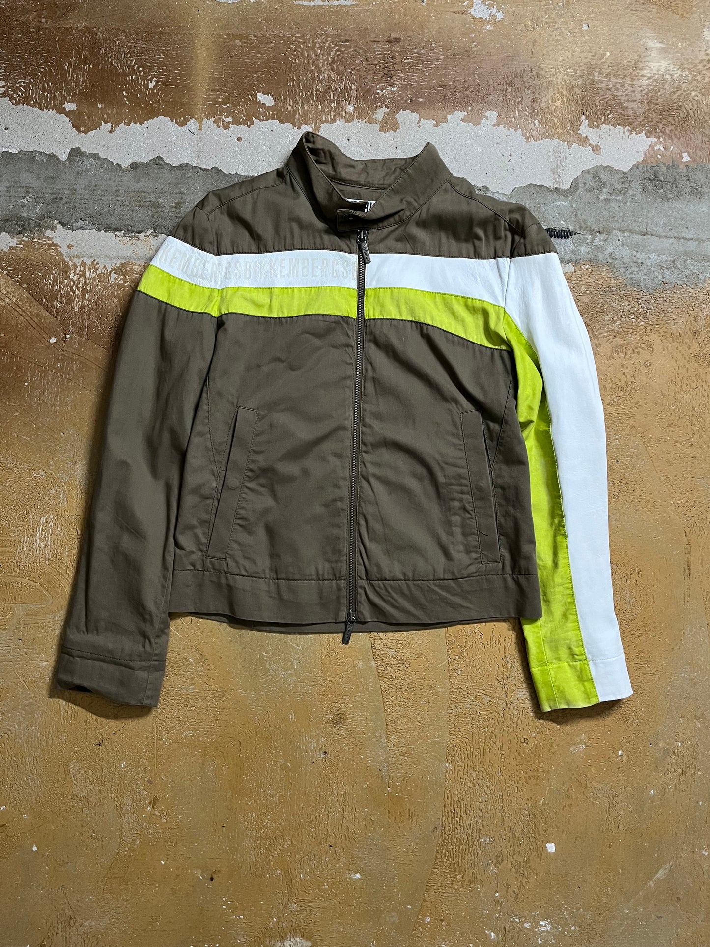 Dirk Bikkembergs leather and canvas jacket - M