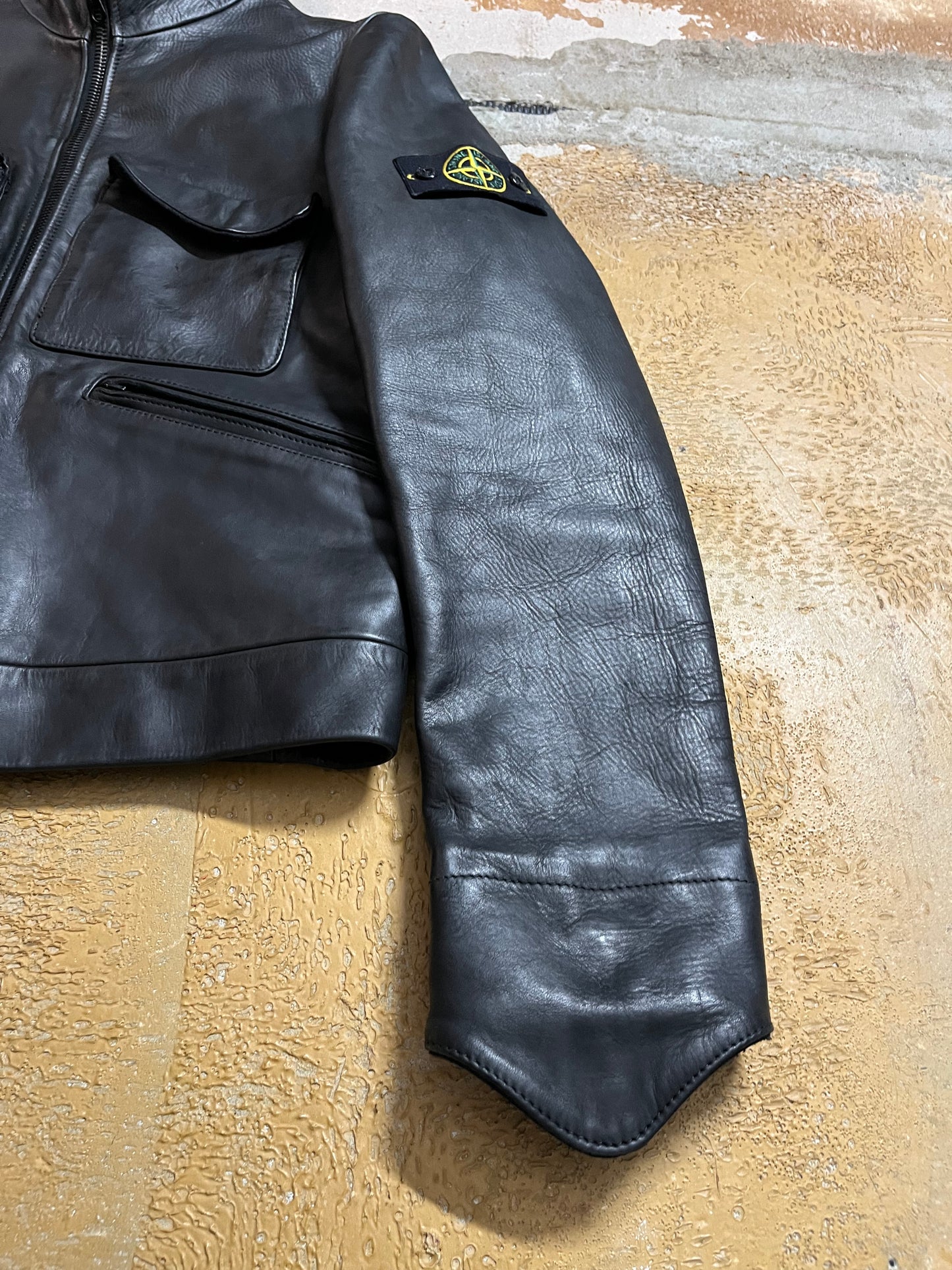 Vintage AW2007 Stone Island leather jacket - M