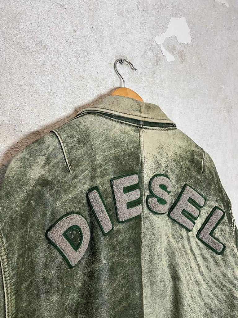 Diesel vintage rare 90s leather motor jacket - L