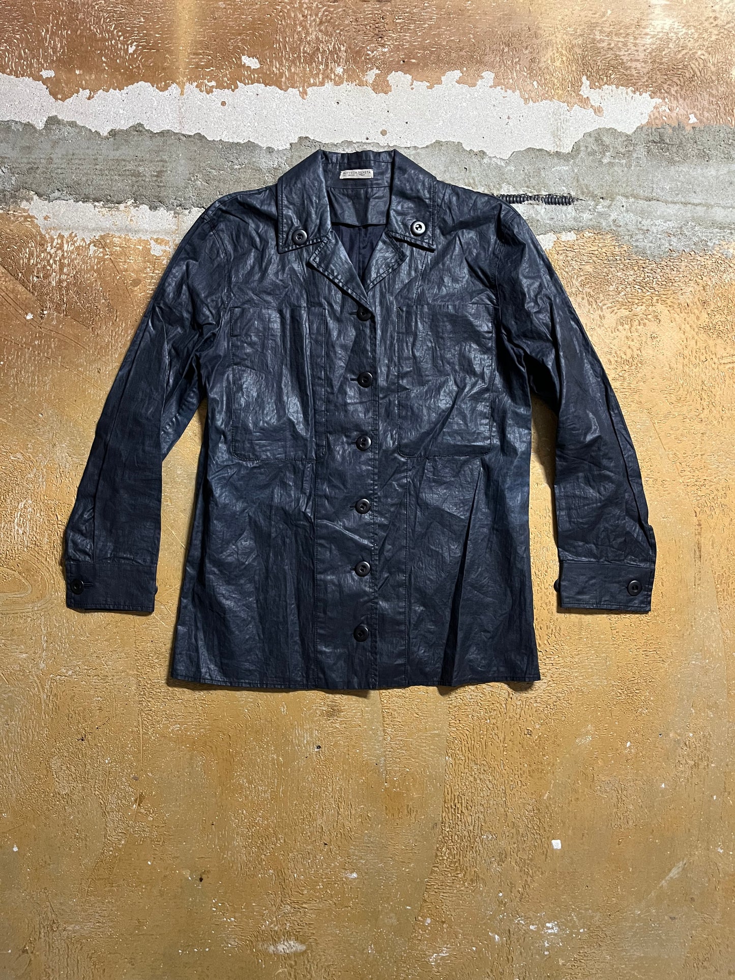 Bottega Venete waxed cotton military overshirt - XS