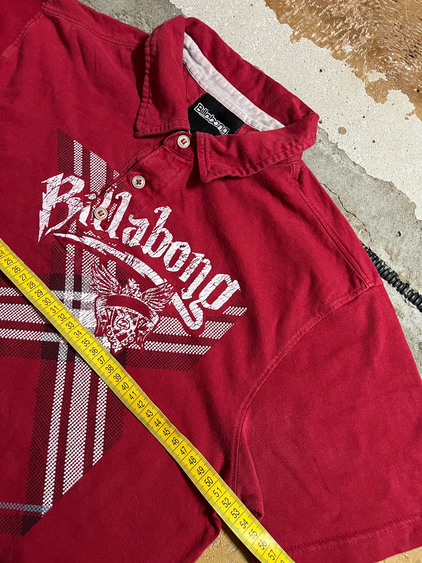 Billabong vintage red polo tee shirt - S