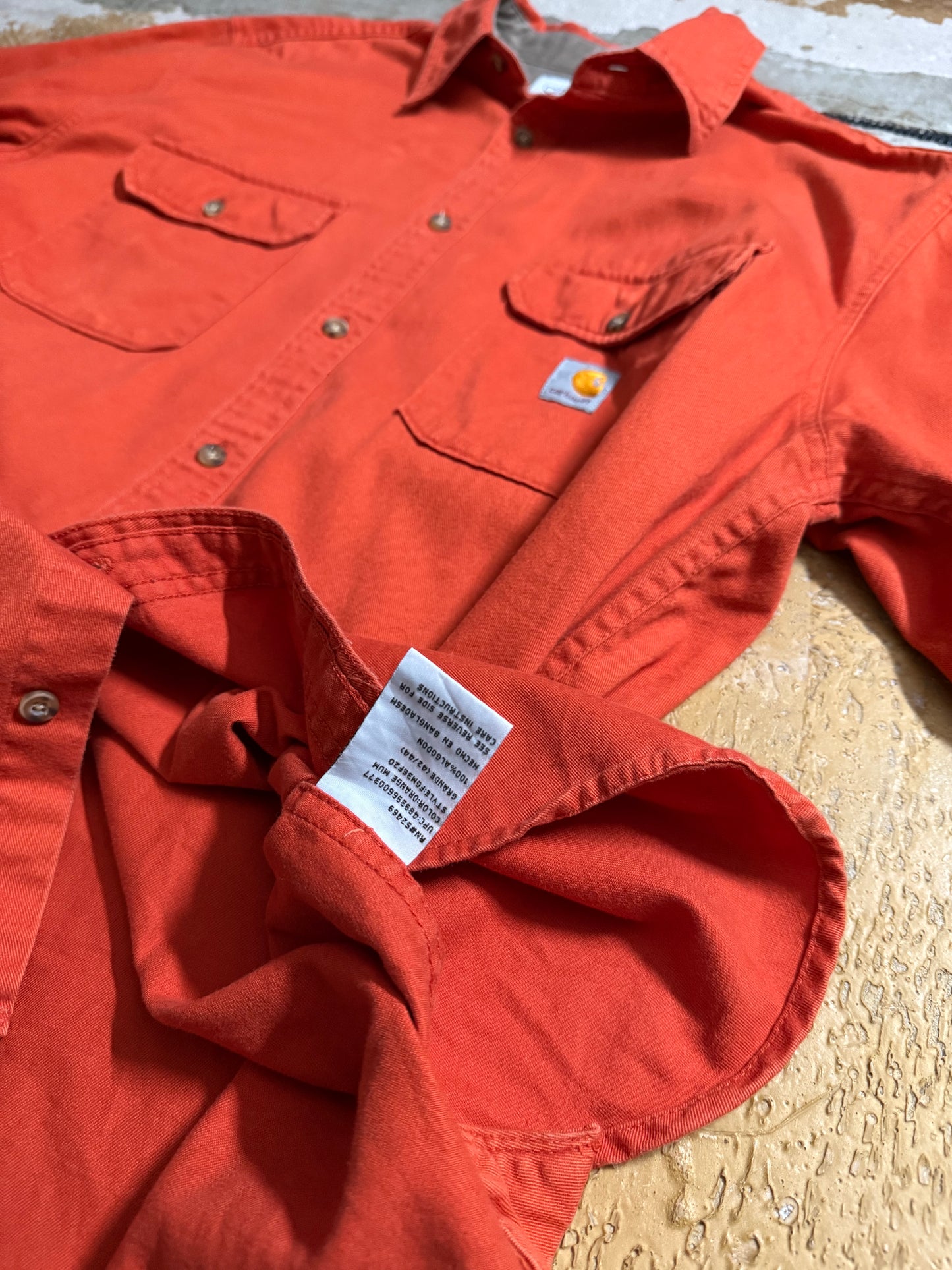 Carhartt Orange workwear polo t-shirt - L