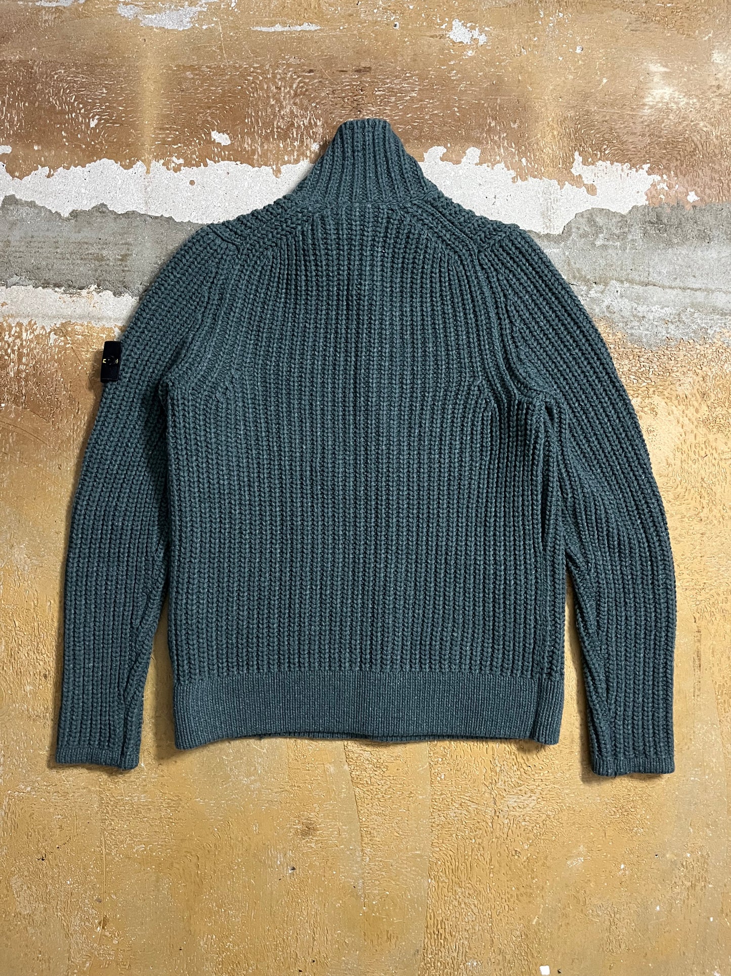 Stone Island wool knit collared cardigan - M